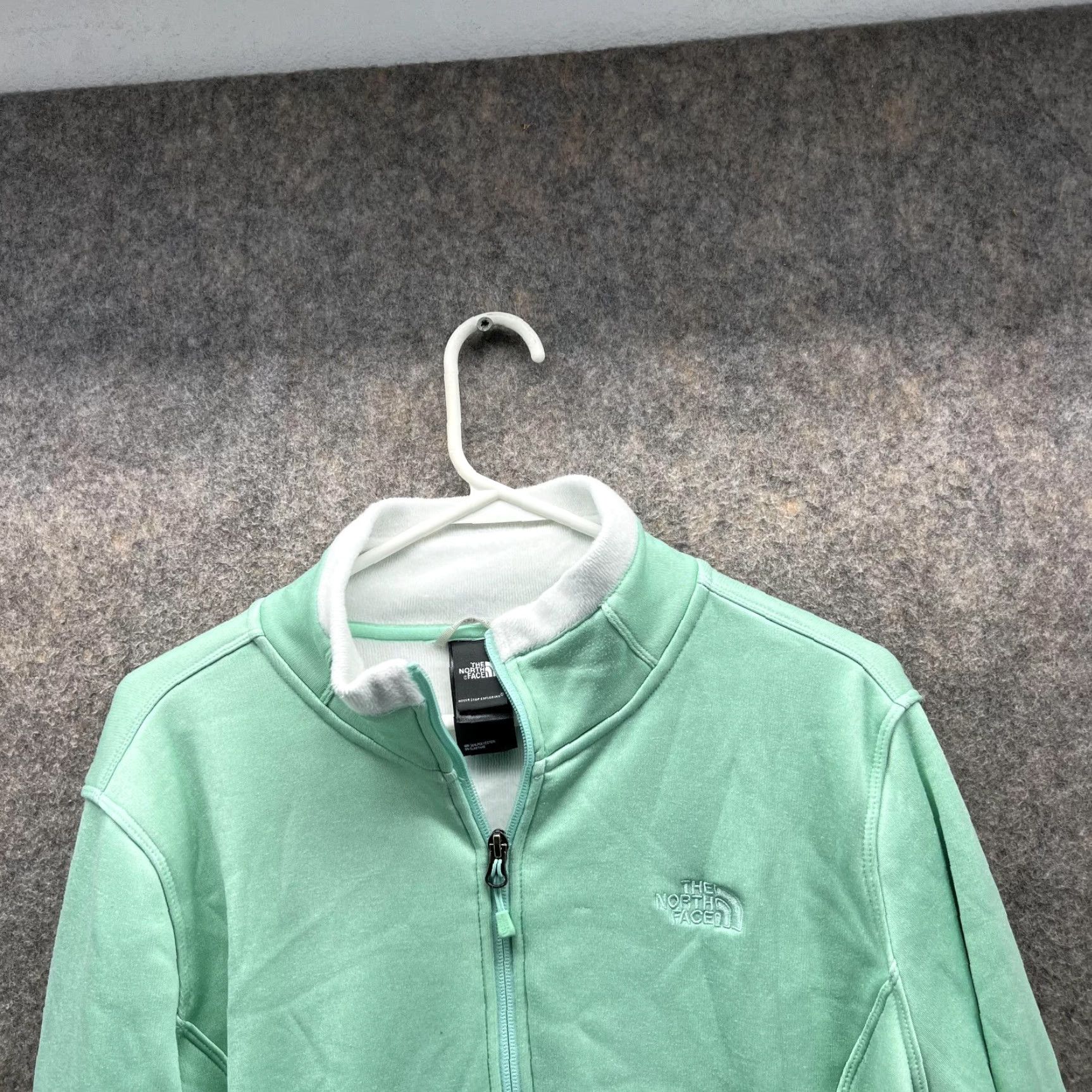 The North Face VINTAGE? No — The North Face Sweater Women XL Teal Full Zip Polyester Fleece Logo All Seasons Winter Fall Spring Casual Womens Regular Size XL / US 12-14 / IT 48-50 - 2 Thumbnail