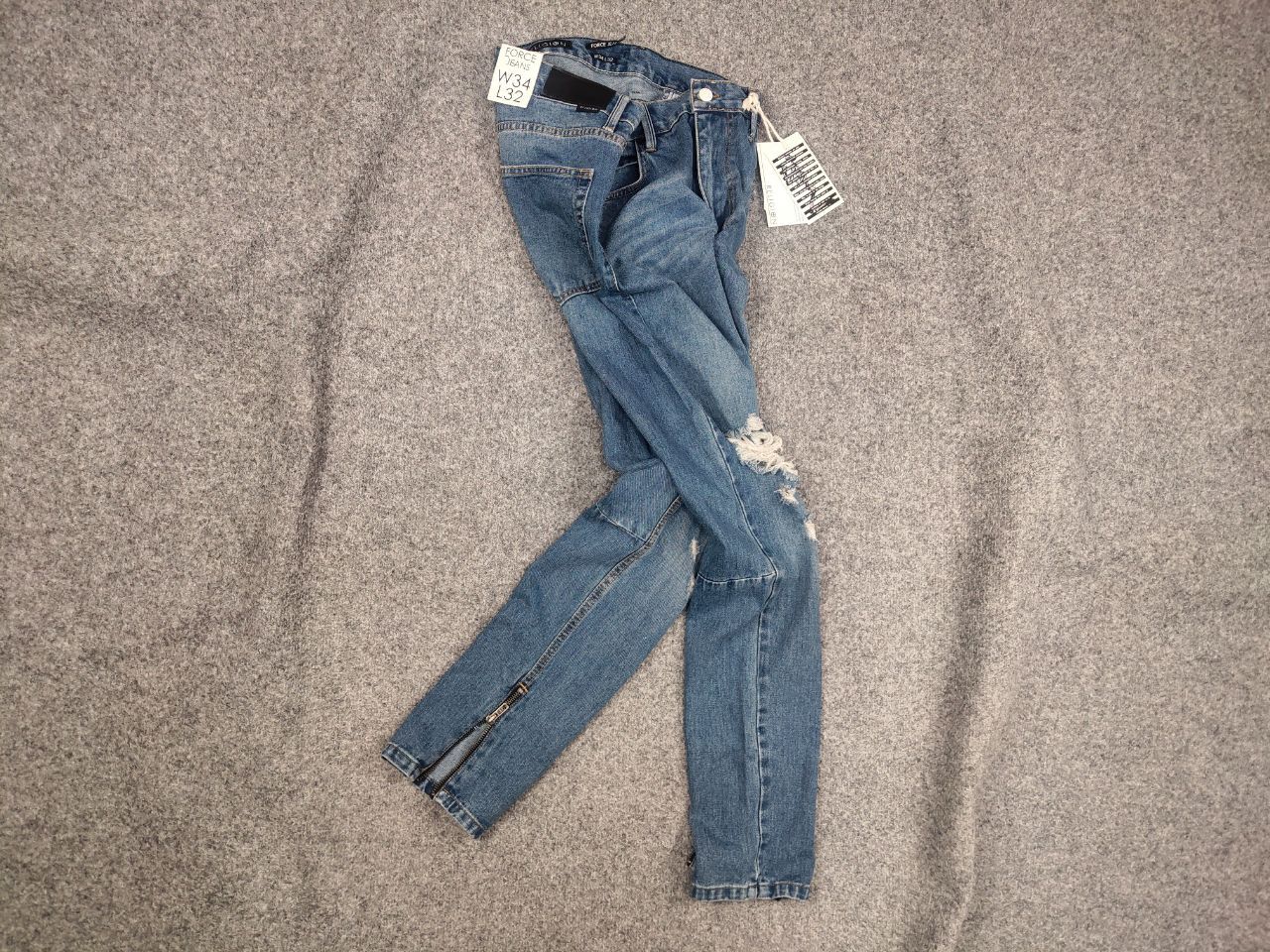 Religion New Atlantic Blue Force Distressed Denim Zip jeans