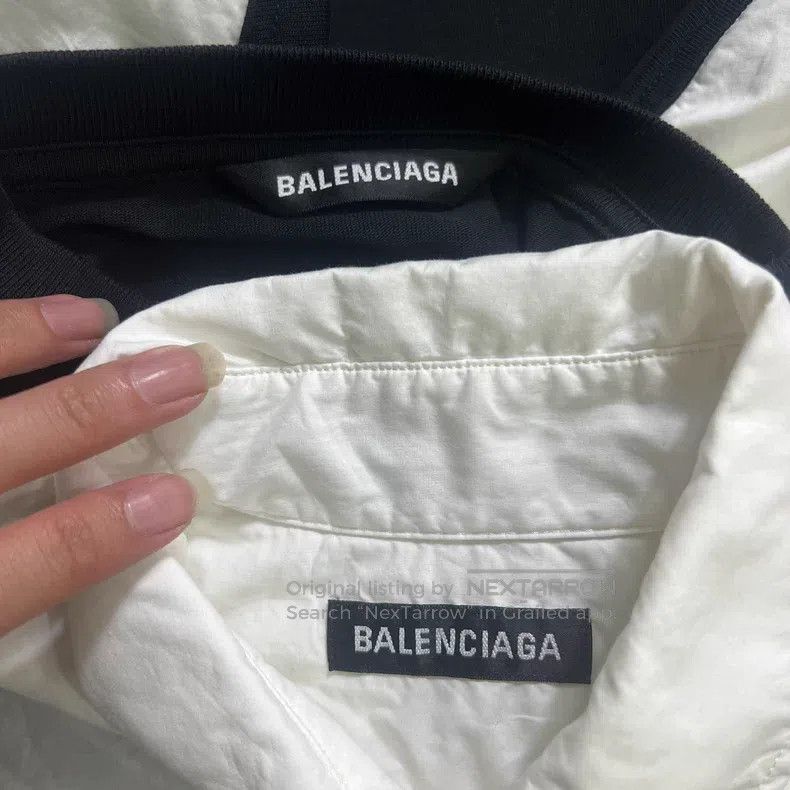 Balenciaga Balenciaga Letter logo cotton broadcloth long sleeve shirt Size US XS / EU 42 / 0 - 2 Thumbnail