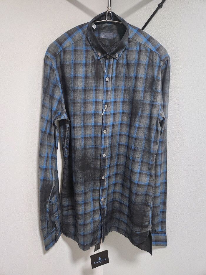 Lanvin spray paint checked shirt