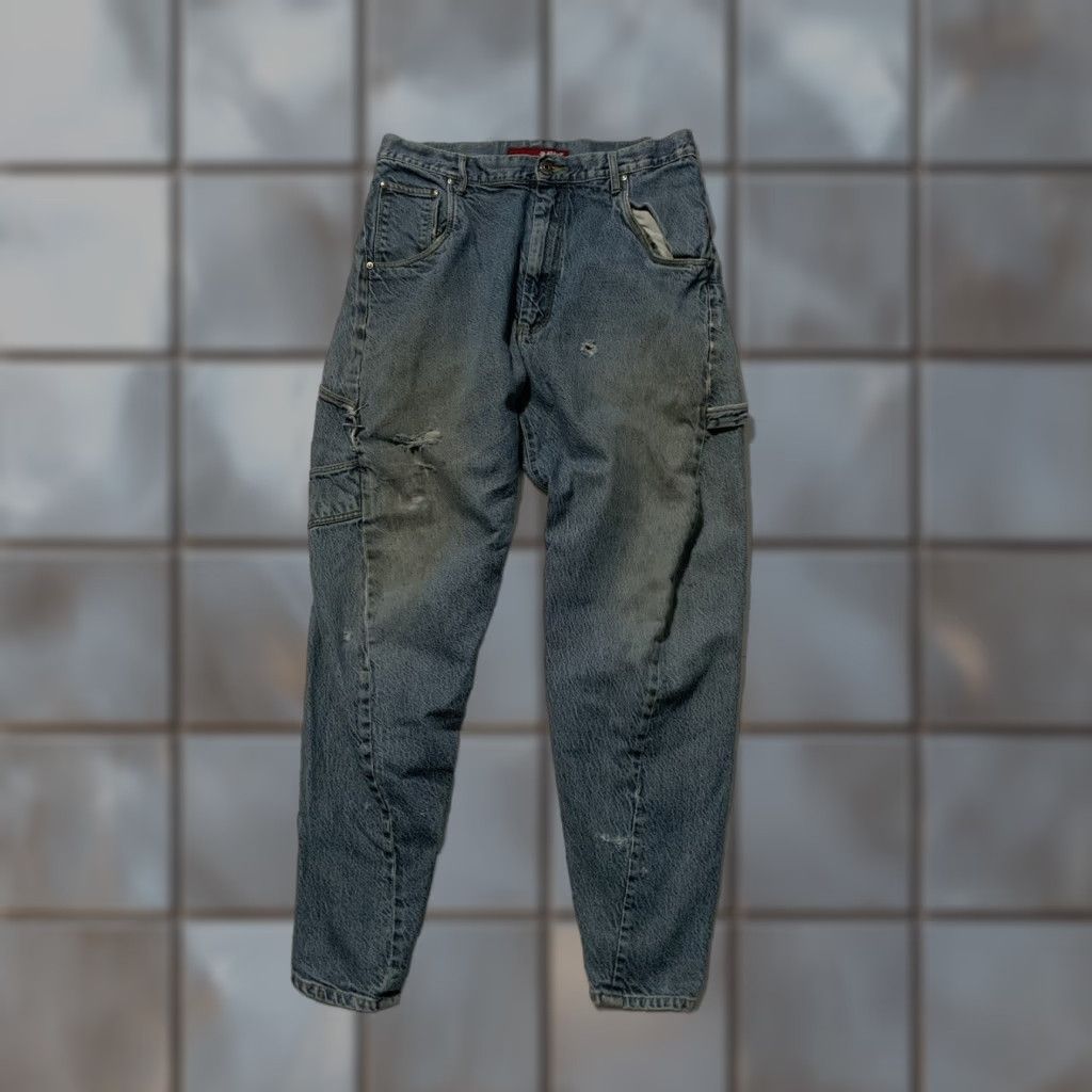 Vintage VINTAGE APCO Utility Carpenter Jeans Grunge Denim 34 Men's Blue 30 Inseam 8.5 Leg Opening 41.5 Inseam 30 1990s 2000s Mens Size US 34 / EU 50 - 1 Thumbnail