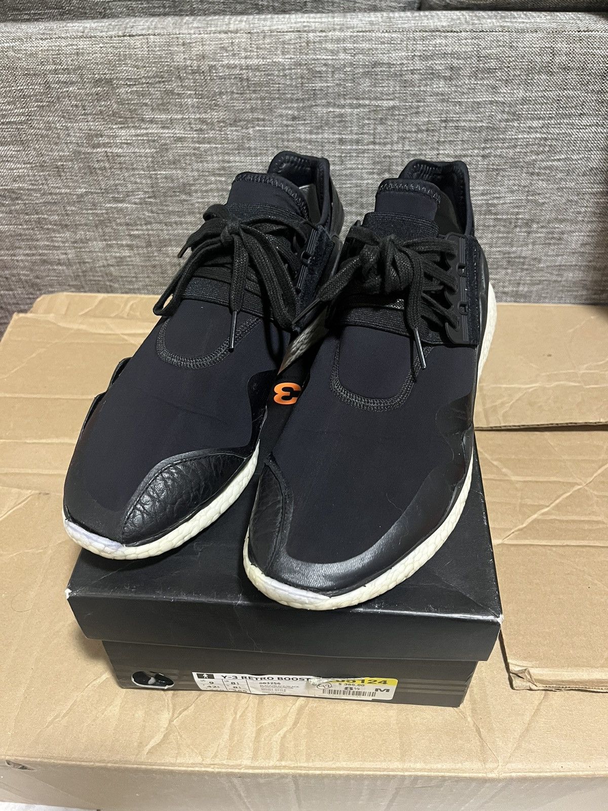 image of Adidas Y3 Retro Boost Black Shoes, Men's (Size 9)