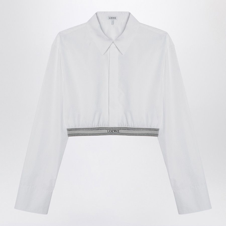 Loewe o1d2blof0824 Short Cotton Shirt in White Size XS / US 0-2 / IT 36-38 - 1 Thumbnail