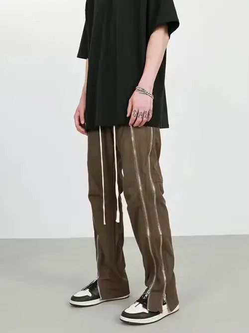 Jean punk zipper flared tactical pants Size US 34 / EU 50 - 1 Thumbnail