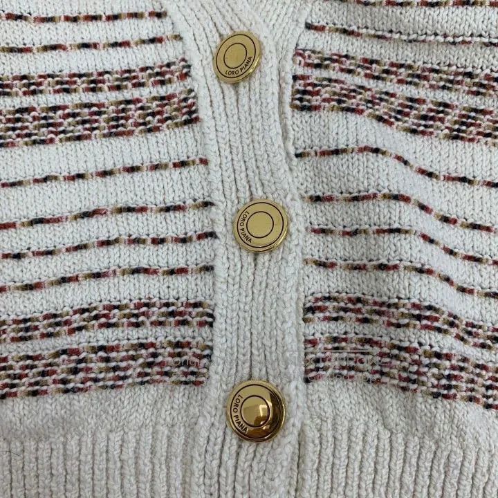 Other Loro Piana Colorful striped cotton V-neck single-button lo Size XS / US 0-2 / IT 36-38 - 5 Thumbnail