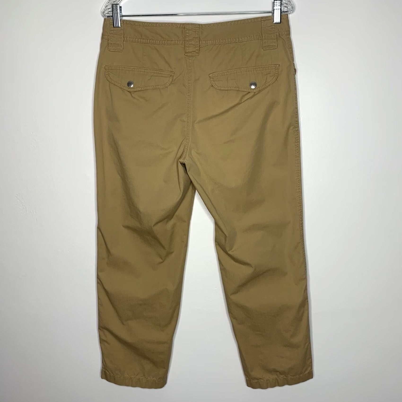 Ralph Lauren Lauren Ralph Lauren Womens Size 8 Green Label Khaki Pants Casual Ankle Cropped Pants Womens Regular 100% Cotton Beige Canvas Straight Inseam 25.5 in Size 30" / US 8 / IT 44 - 5 Thumbnail