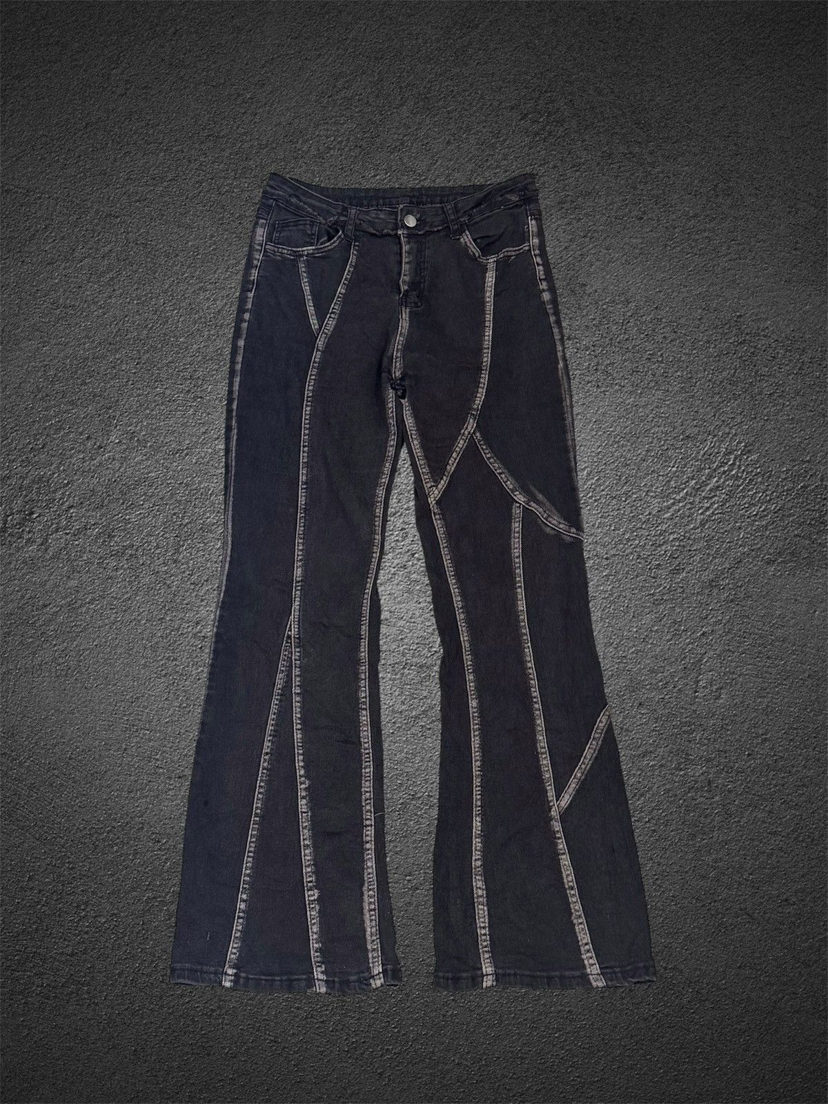 Le Grande Bleu (L.G.B.) FLARED STRETCH DENIM PANTS JAPANESE STYLED Size US 29 - 1 Thumbnail