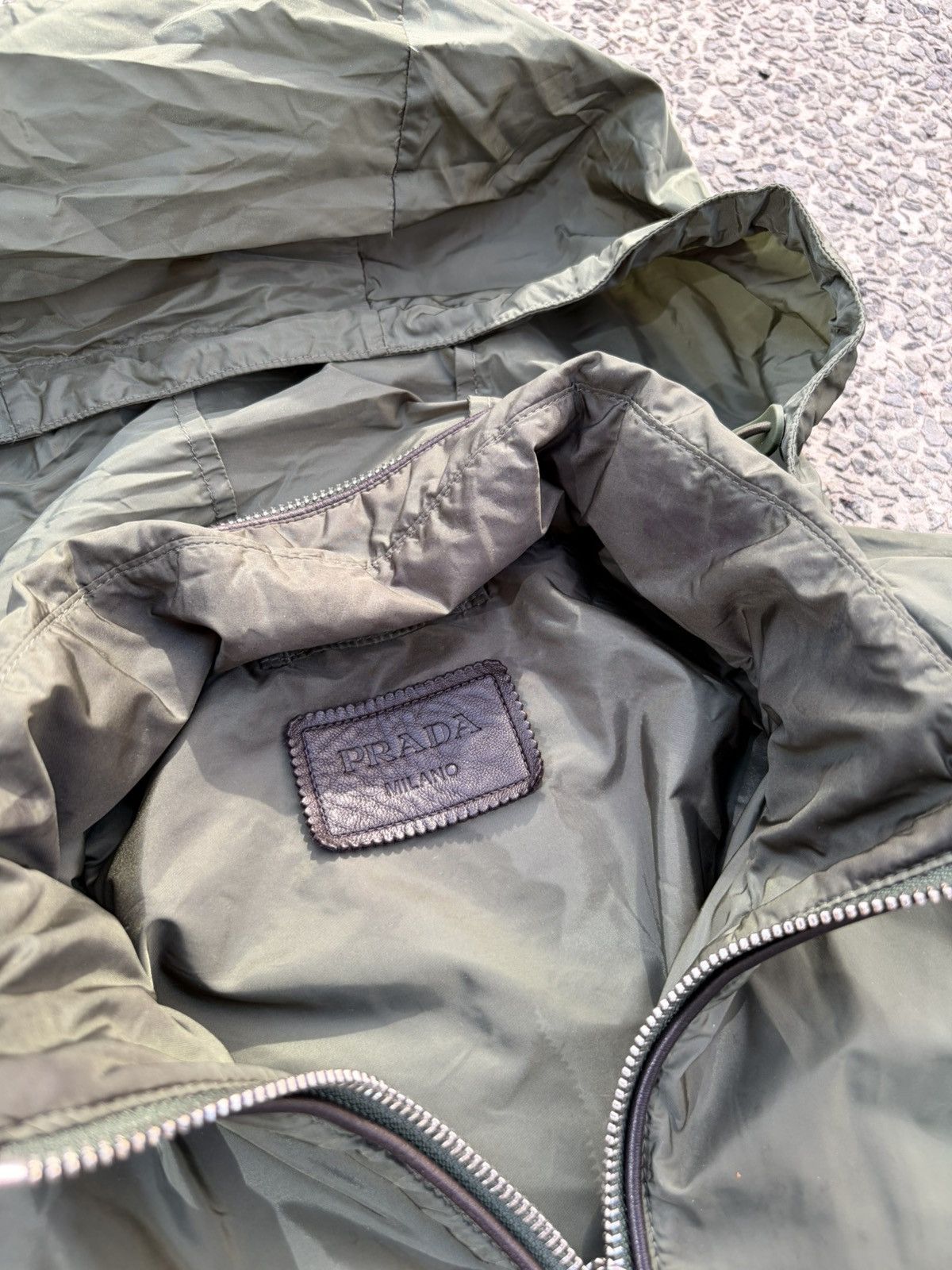 Prada Prada leather edition jacket hidden hood nylon triangle logo Size US L / EU 52-54 / 3 - 5 Thumbnail