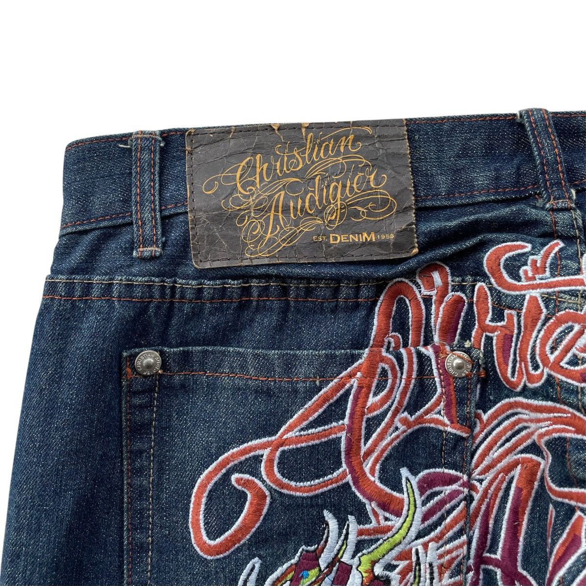 Vintage Christian Audigier - Embroidered Skull Jeans