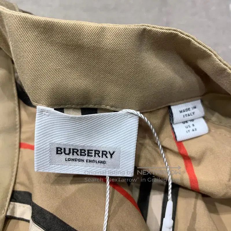 Burberry Burberry Women's Long Sleeve Khaki Striped Shirt. Size L / US 10 / IT 46 - 3 Thumbnail