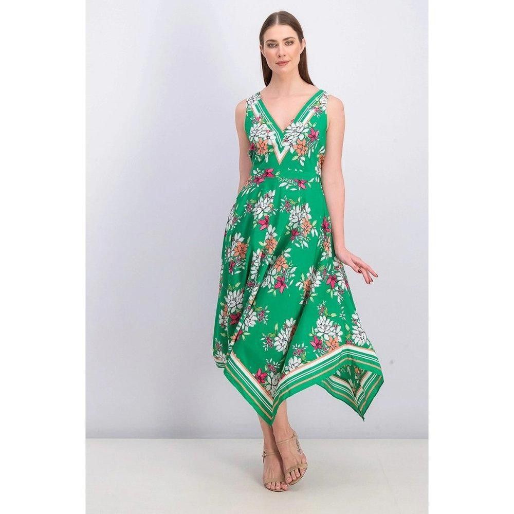 Vince Camuto Vince Camuto Floral Handkerchief-Hem A-Line Dress Green Size |  Grailed
