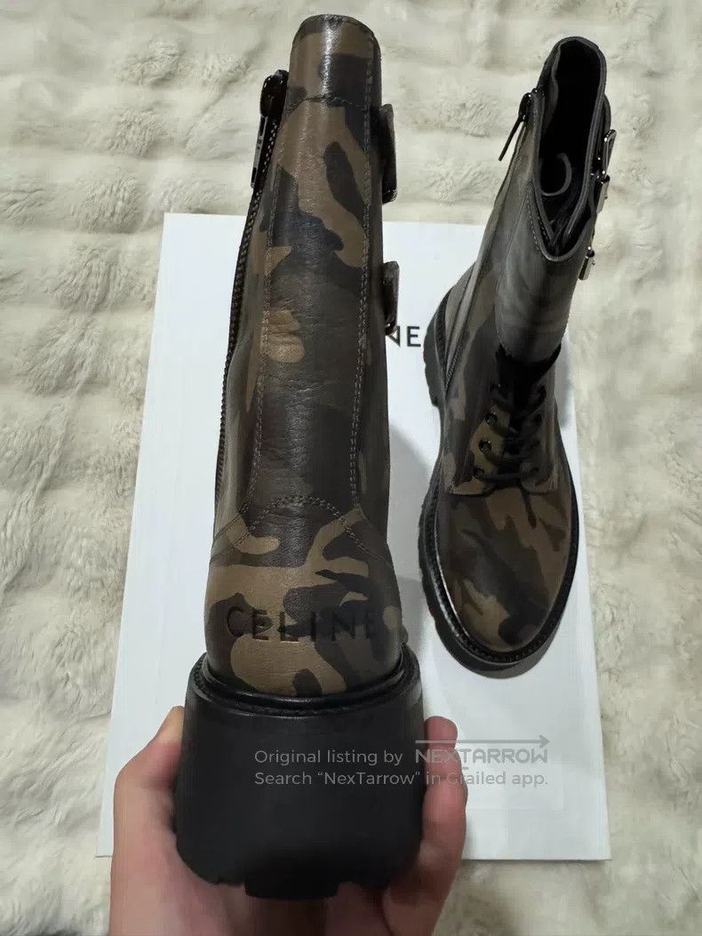Celine CELINE Camouflage Double Buckle Combat Boots Size US 9 / EU 42 - 8 Thumbnail