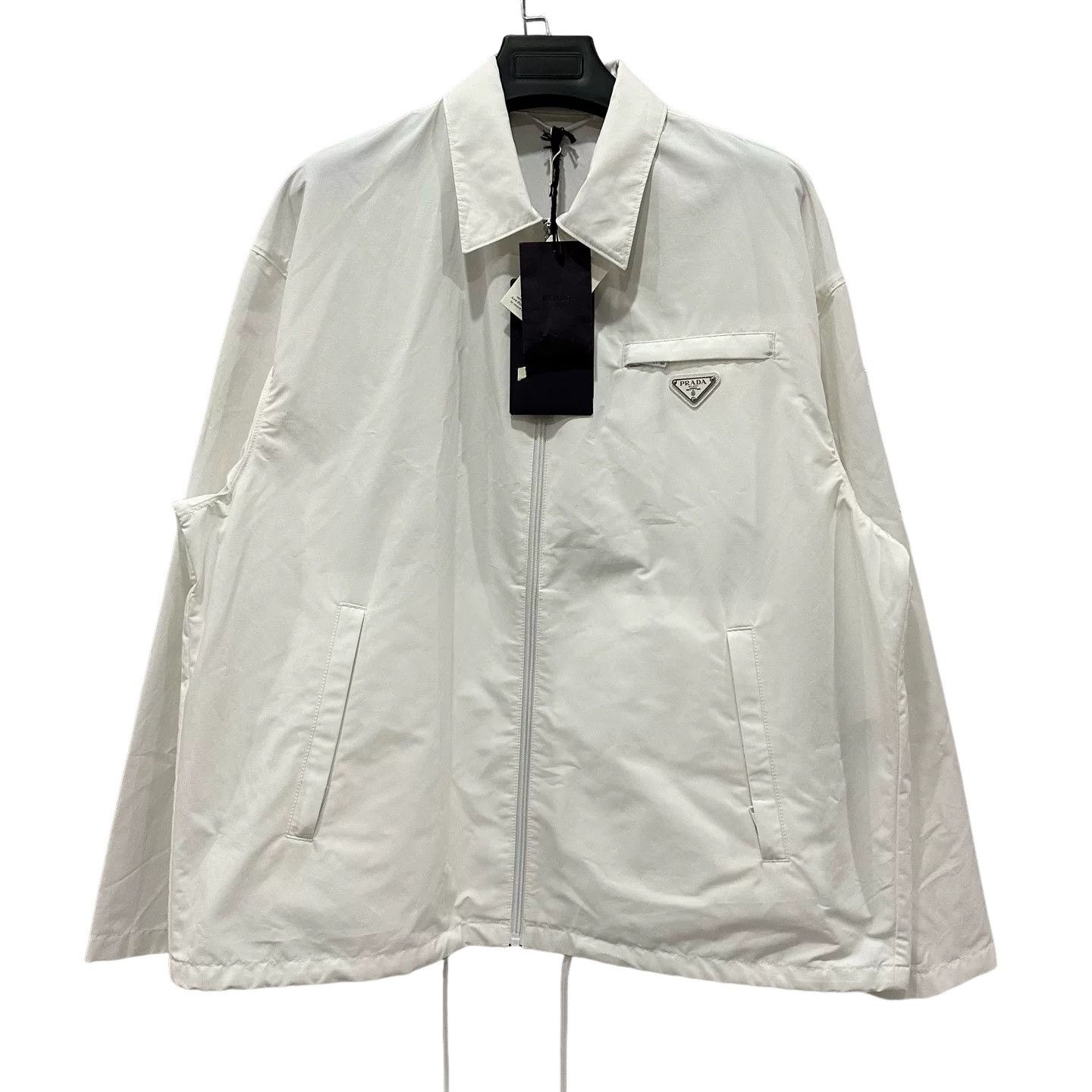 Prada Prada Triangle Logo Zippered Jacket White Size L Size US L / EU 52-54 / 3 - 1 Thumbnail