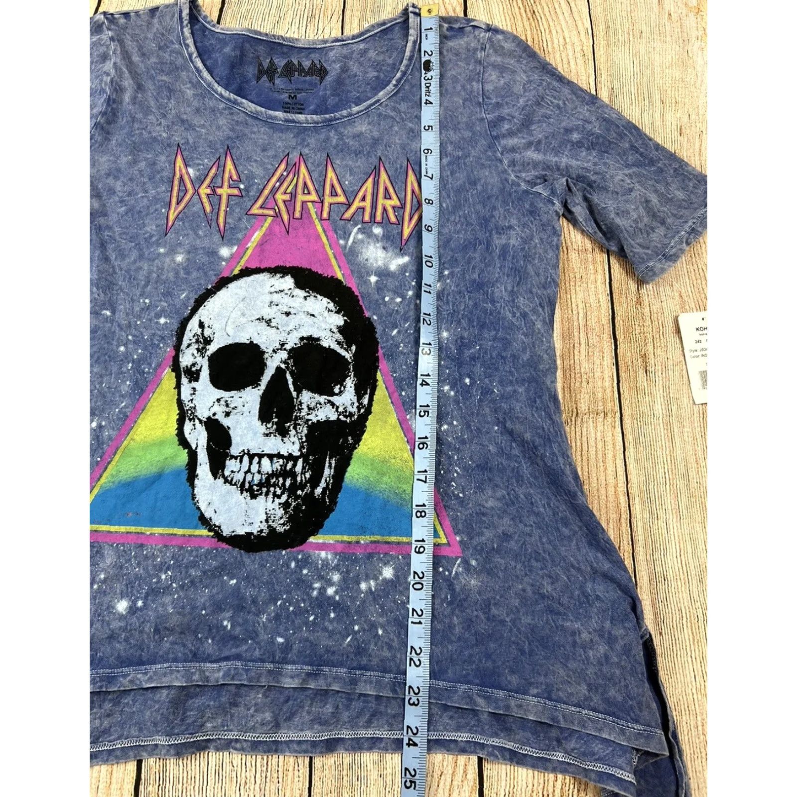 Vintage NWT Def Leppard Skull Women’s Shirt Indigo Size Medium Blue Crew Neck Short Sleeve Blouse Women M Skull NWT Size M / US 6-8 / IT 42-44 - 5 Thumbnail
