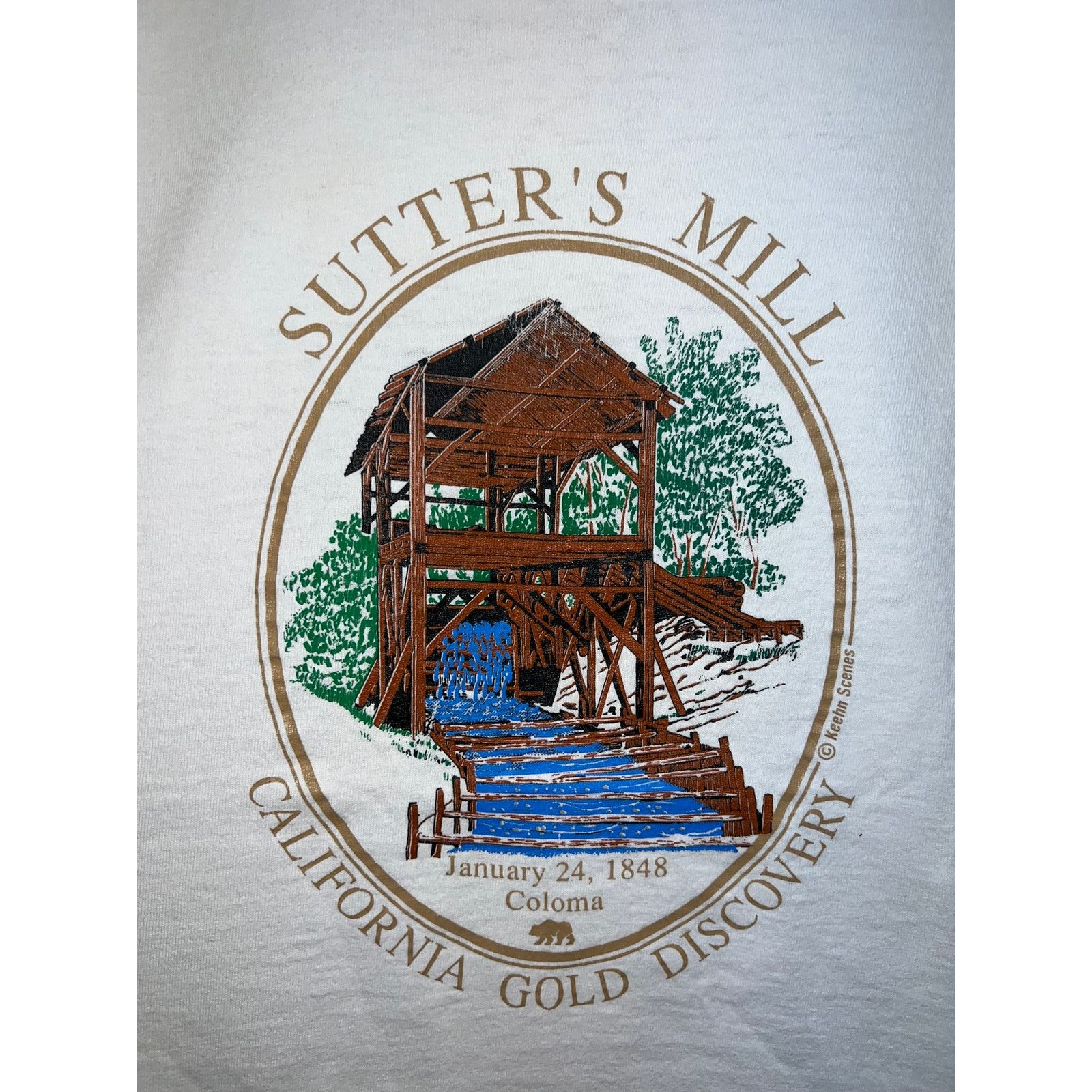 Vintage Vintage Sutters Mill Shirt California Gold White Tee 90s L Size US L / EU 52-54 / 3 - 2 Thumbnail