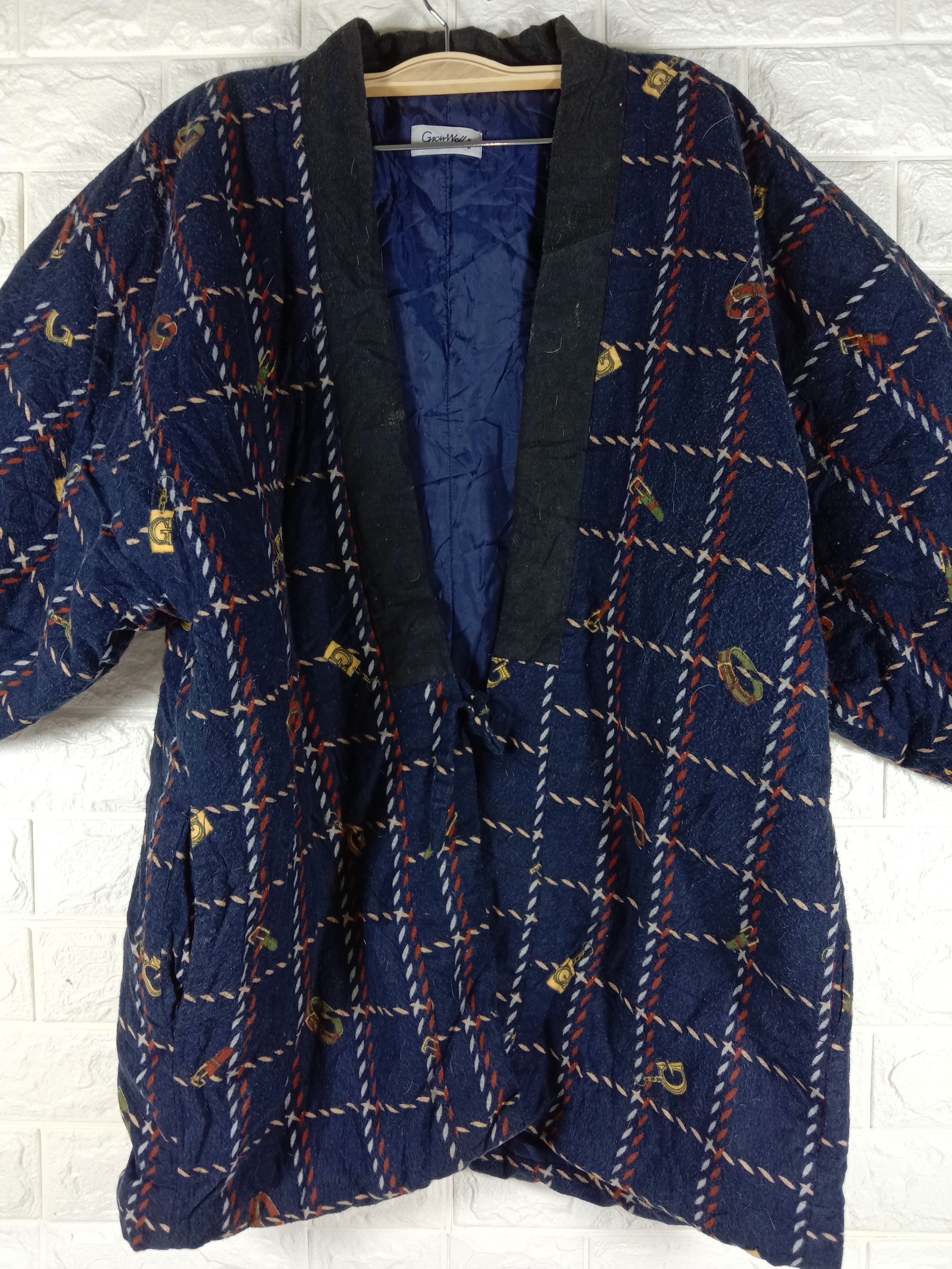 Japanese Brand Vintage Japanese Plaid Hanten Noragi Style Kimono Cardigan Size US XL / EU 56 / 4 - 2 Thumbnail