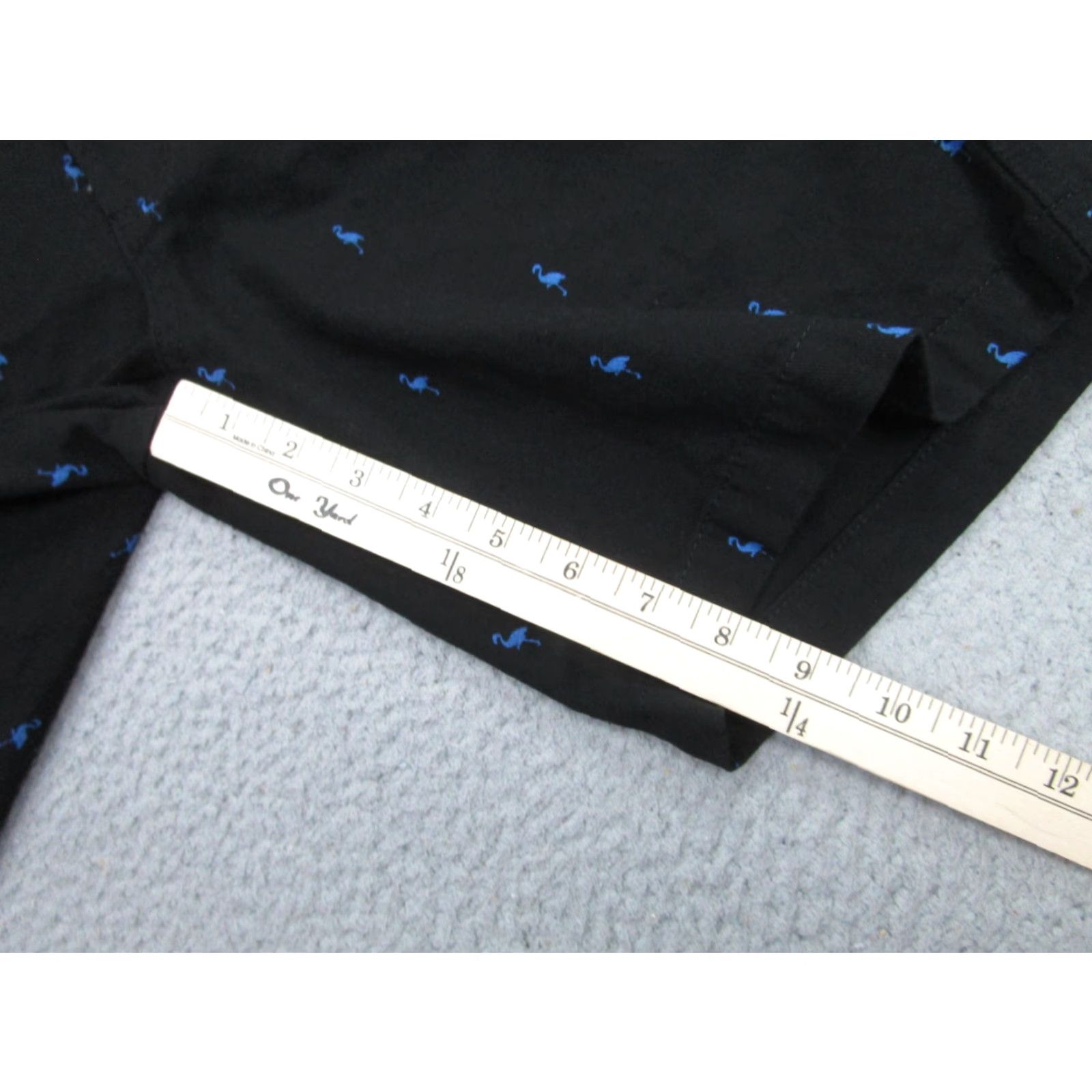 Tailorbyrd TAILORBYRD Chino Shorts Mens 34 Black Flamingo Embroidered 100% Cotton Flat Front Casual Belt Loops Pockets Adults Mens Size US 34 / EU 50 - 4 Thumbnail