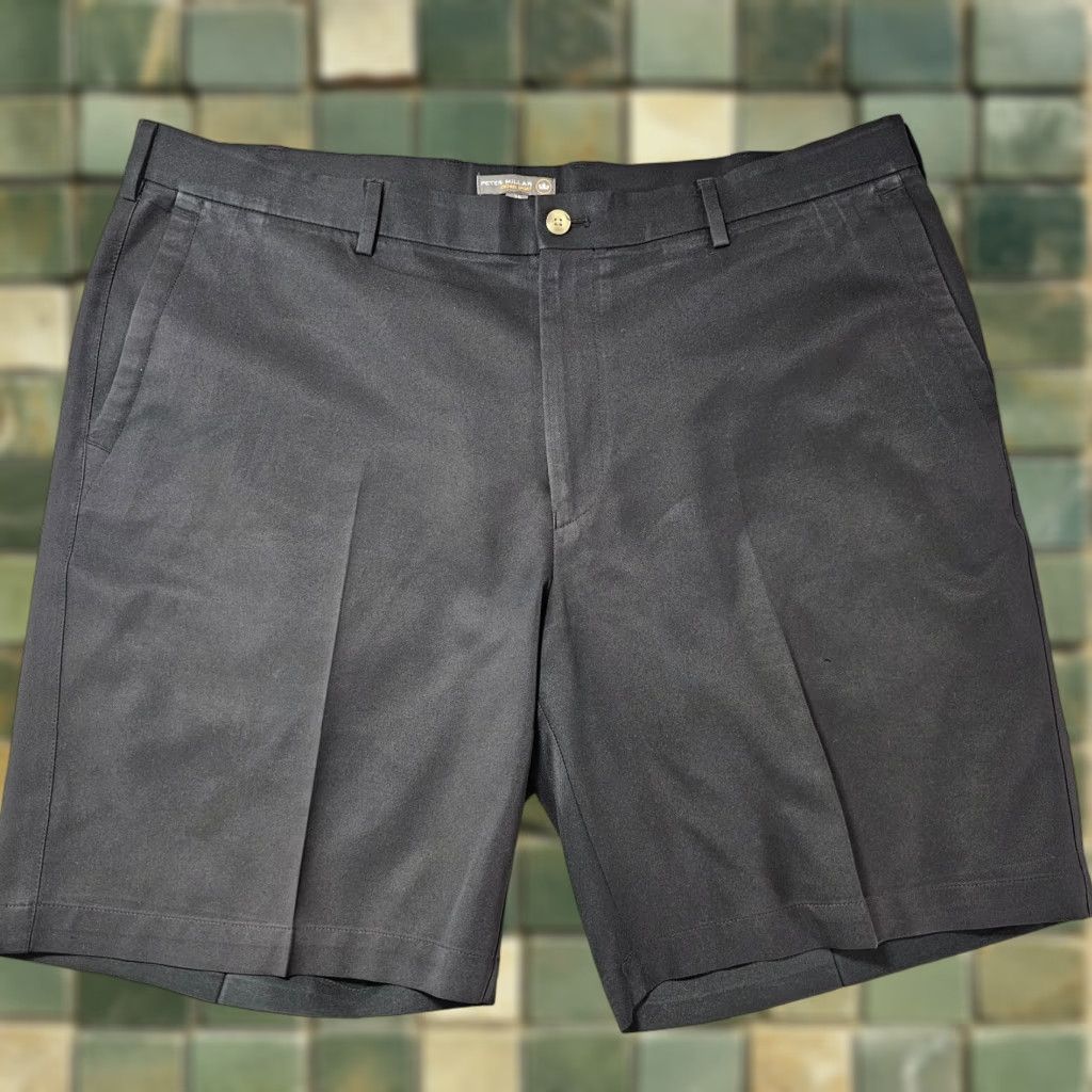 Peter Millar Peter Millar Crown Sport Salem Shorts Mens 38 Black Chino Breathable Moisture Wicking Quick Dry Pocket Belt Loops Logo Size US 38 / EU 54 - 1 Thumbnail