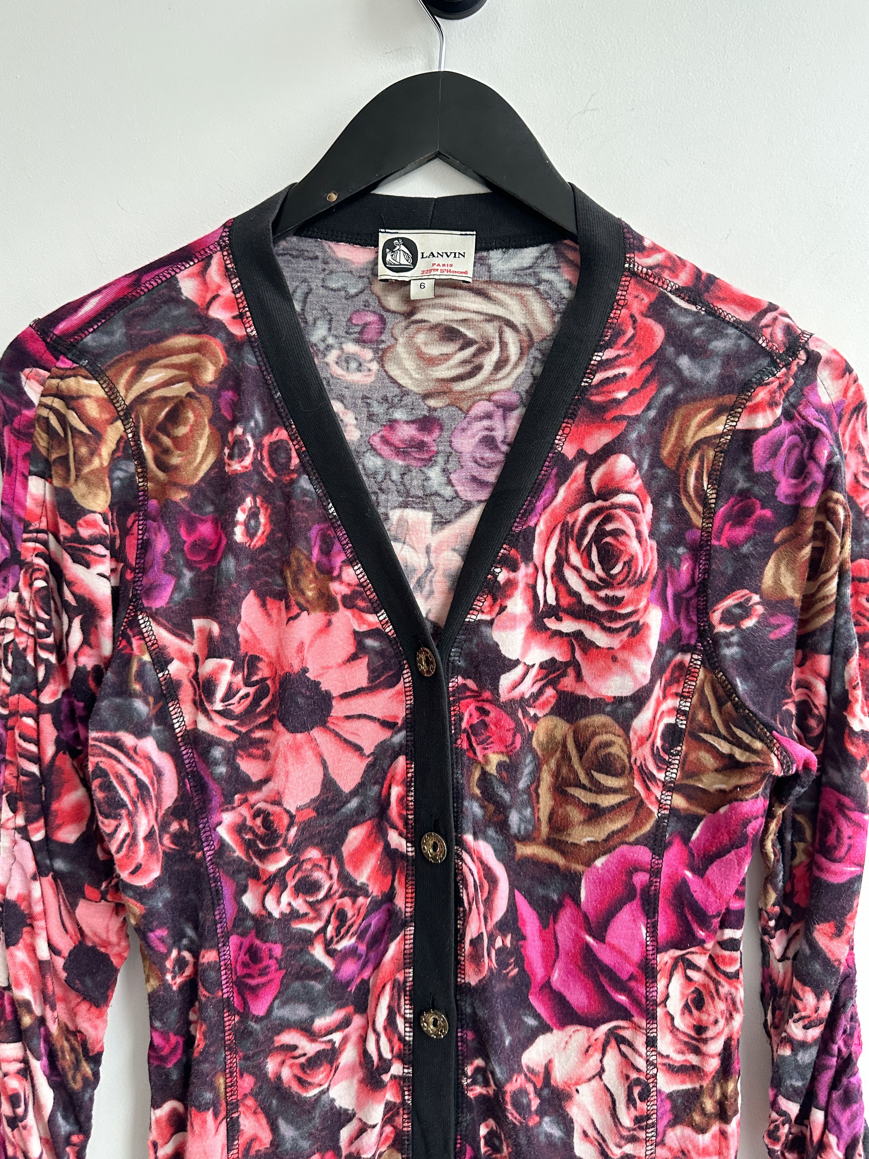 Lanvin Vintage Lanvin Flowers Printed Dress Cardigan Size M / US 6-8 / IT 42-44 - 3 Thumbnail