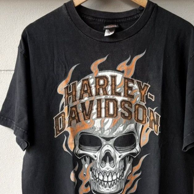 Harley Davidson Harley Davidson Skull Flames Tee – Vintage Biker Size US L / EU 52-54 / 3 - 2 Thumbnail