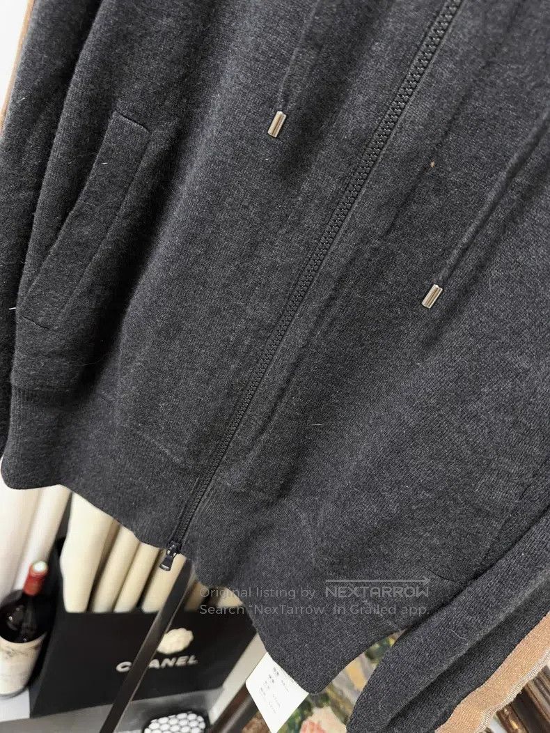 Brunello Cucinelli Brunello Cucinelli Dark Gray and Khaki Color Cashmere Hood Size S / US 4 / IT 40 - 3 Thumbnail