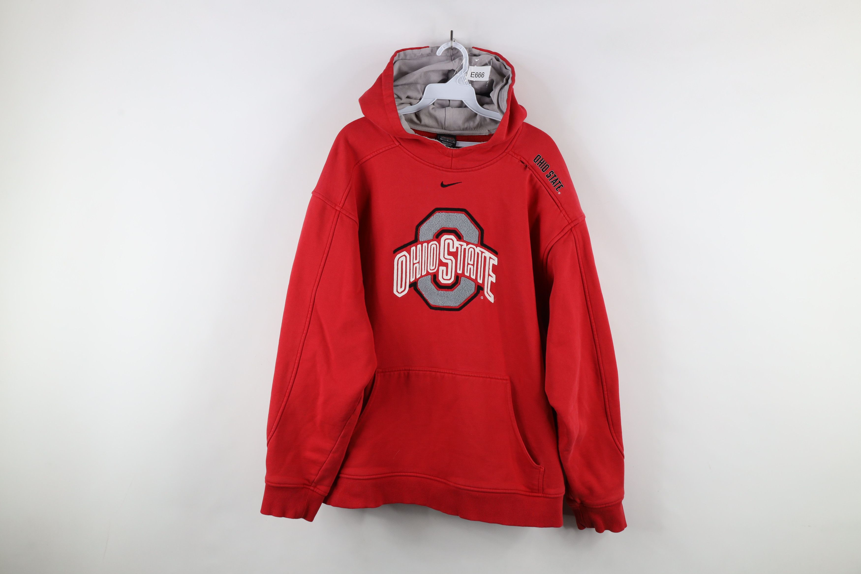 Nike × Vintage Vintage Nike Center Swoosh Ohio State University Hoodie Red Size US L / EU 52-54 / 3 - 1 Thumbnail