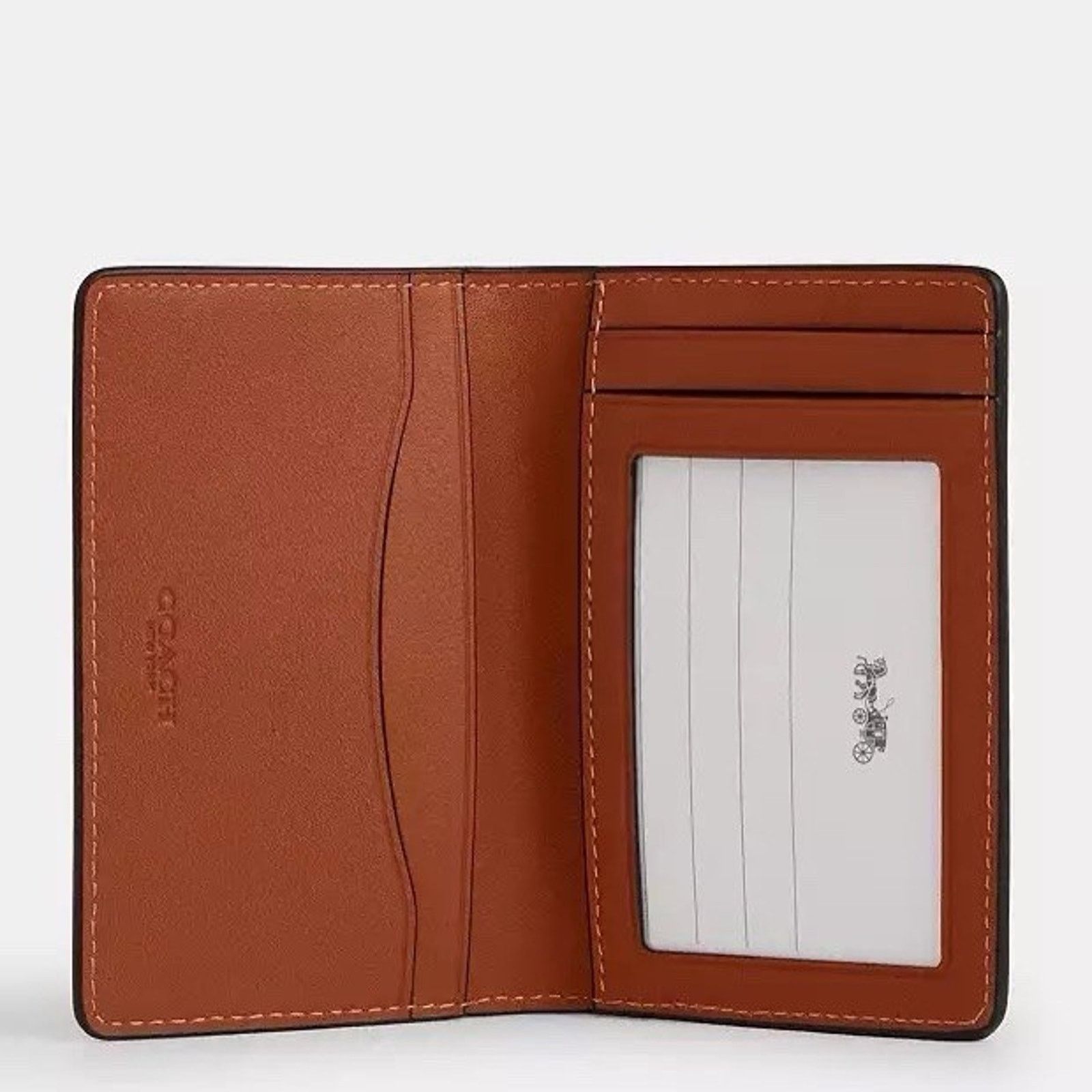 Coach NWT Coach CBJ74 Id License Credit Card Wallet Leather Tan Size ONE SIZE - 5 Thumbnail