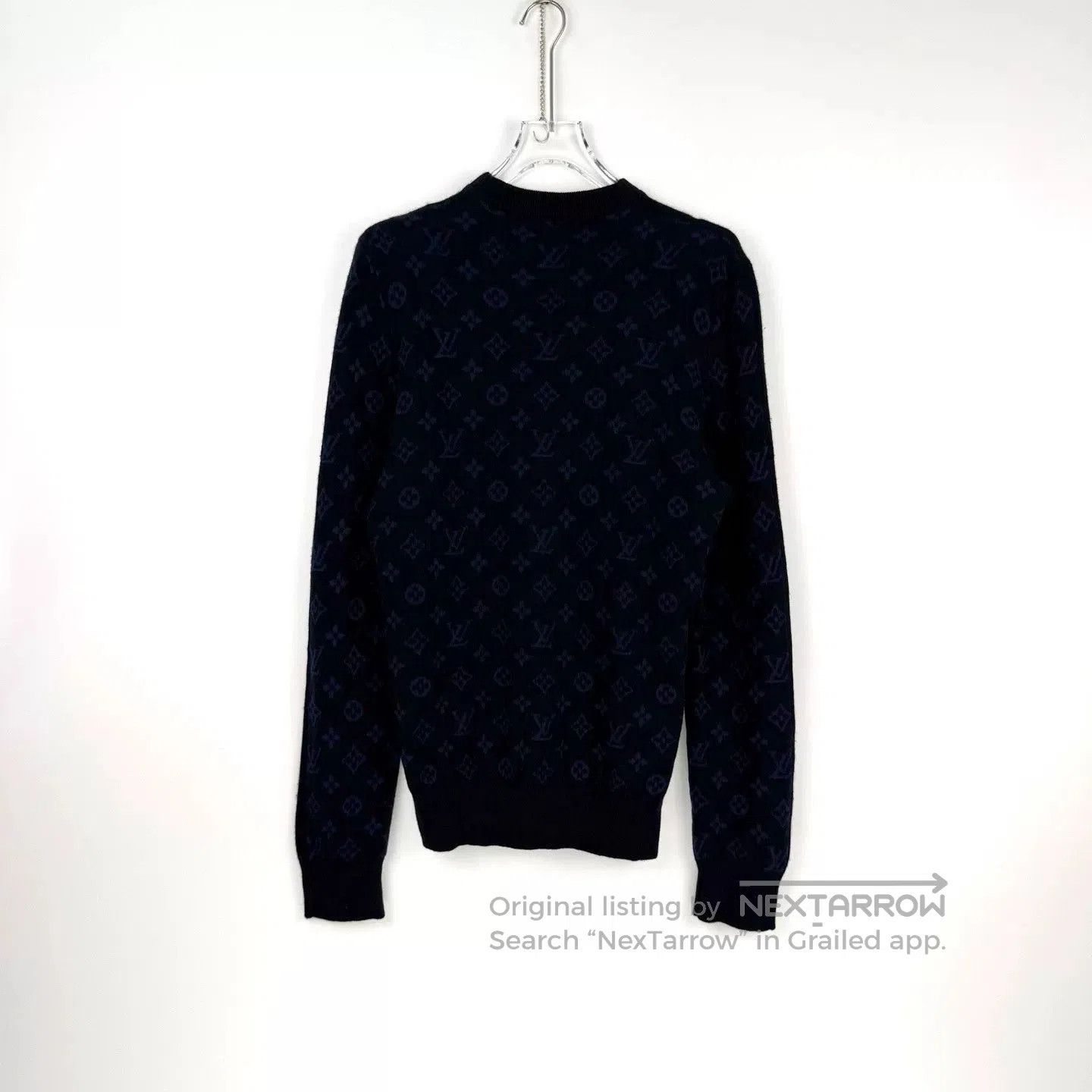 Louis Vuitton LV Blue Cashmere Sweater Back Logo 4L. Size US L / EU 52-54 / 3 - 4 Thumbnail