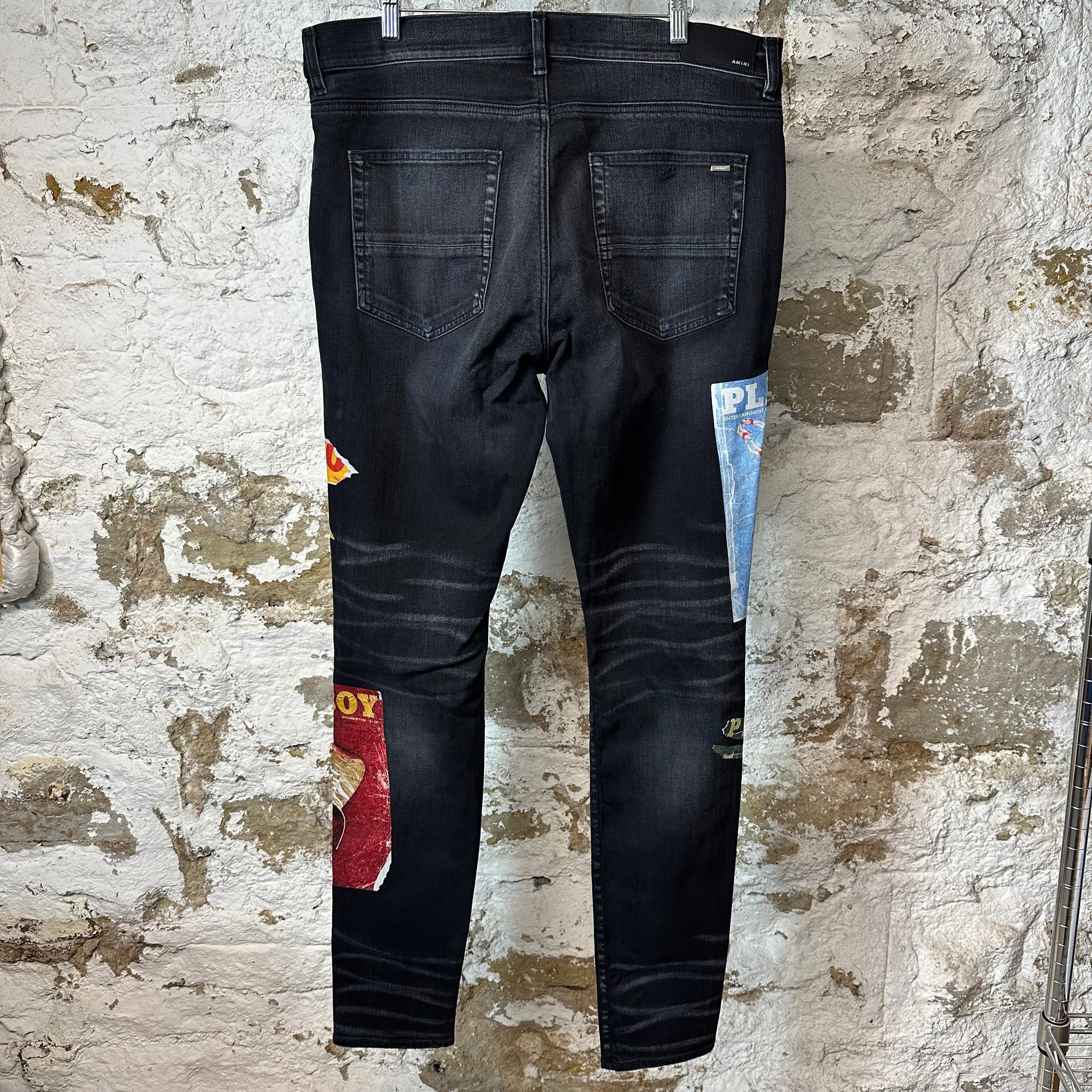 Amiri Amiri Playboy Logos Black Denim Jeans Sz 36 Size US 36 / EU 52 - 2 Thumbnail