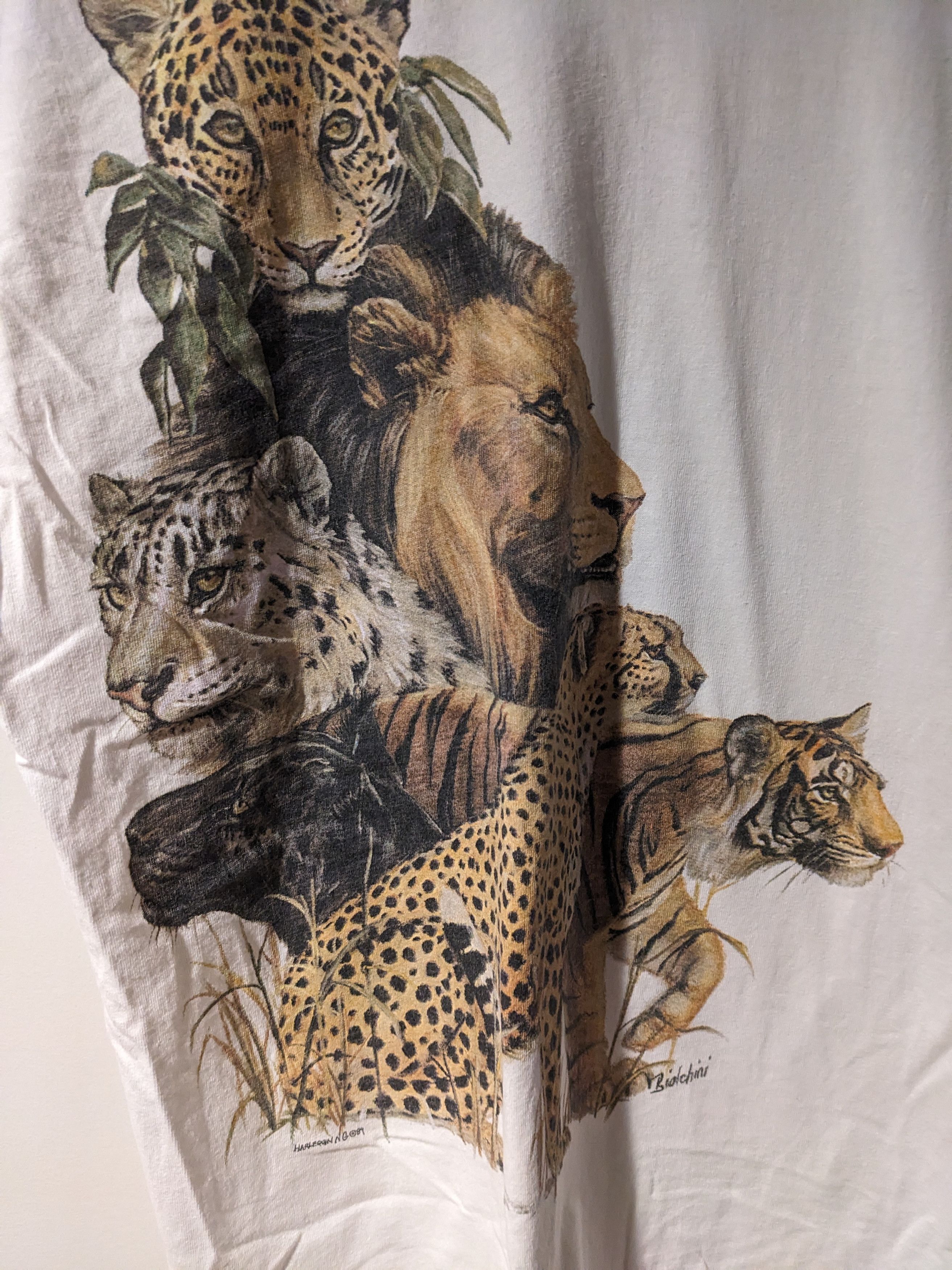 Vintage Vintage 1989 Cheetah Panther Lion Big Cats Nature T-Shirt Size US XL / EU 56 / 4 - 2 Thumbnail