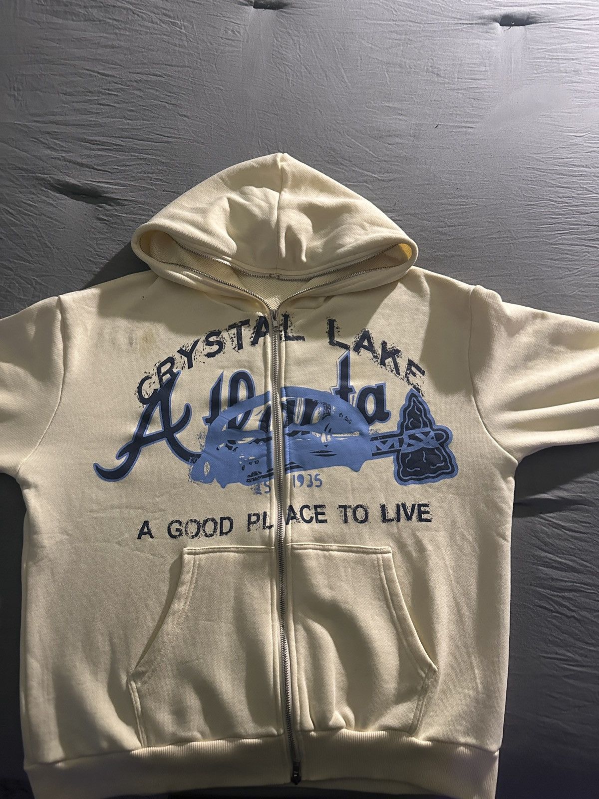 image of Nightclub Cream Atl Full Zip in Yellow, Men's (Size Small)