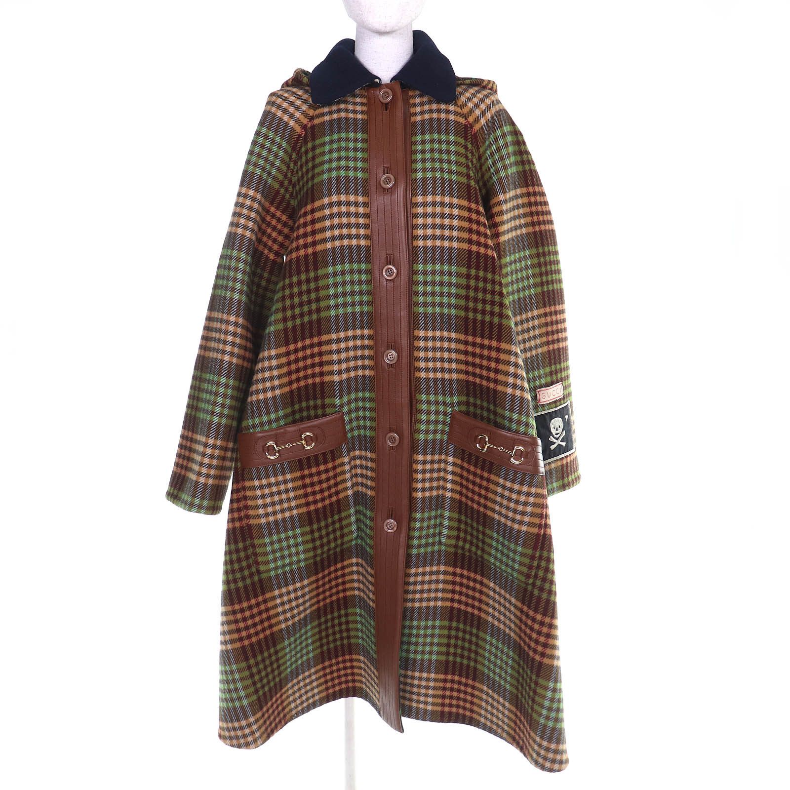 Gucci Gucci Gucci GGPattern Horsebit Wool Coat Textile Outerwear 609030 DUTY FREE for USA Size ONE SIZE - 1 Thumbnail