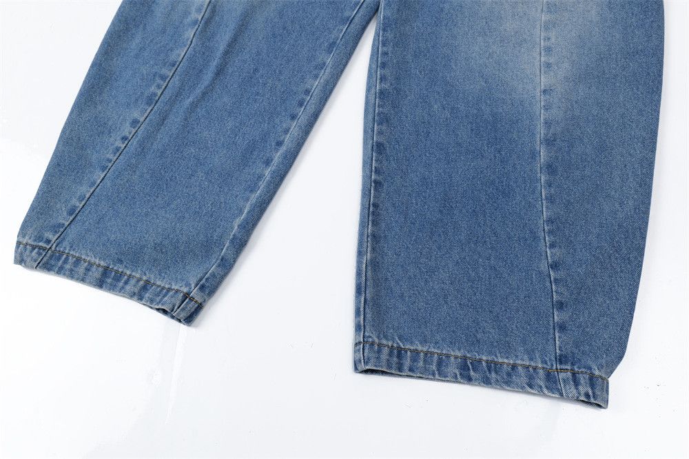 Jean Men's high street washed distressed wide-leg scimitar jeans Size US 34 / EU 50 - 5 Thumbnail