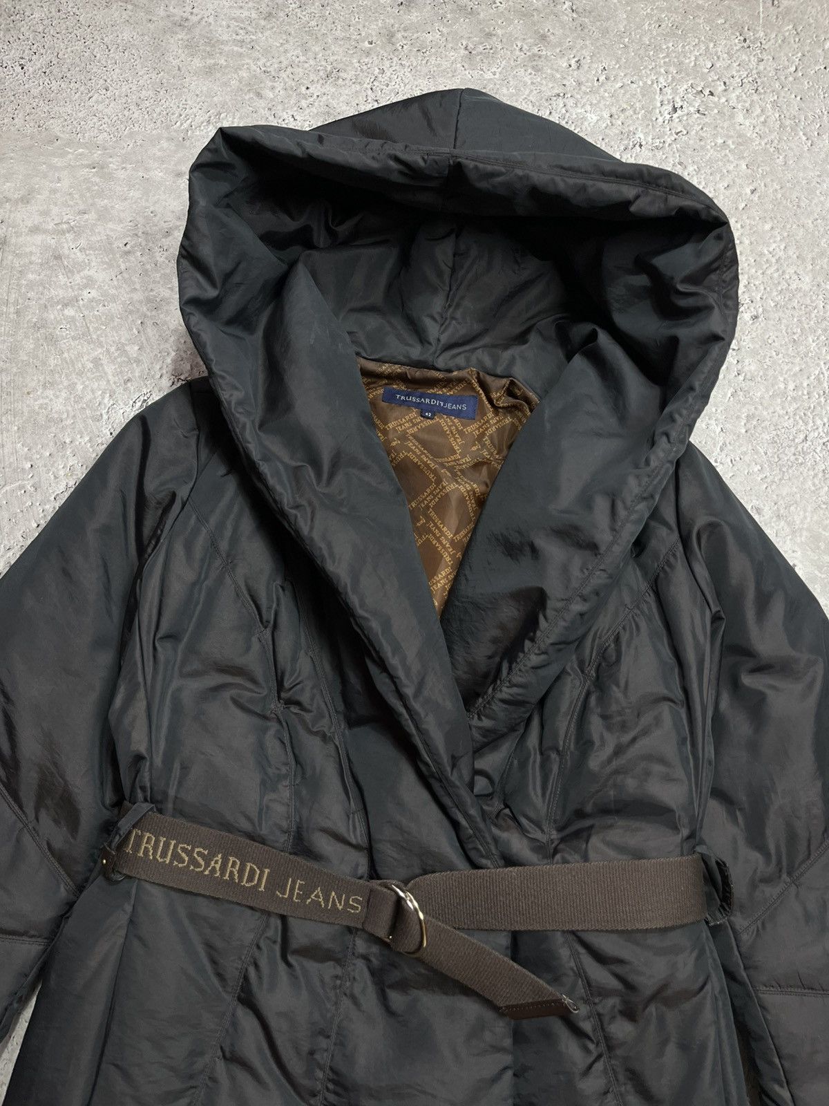 Trussardi Trussardi Jeans Womens Puffer Coat Hooded Belted Jacket 42 Size M / US 6-8 / IT 42-44 - 2 Thumbnail