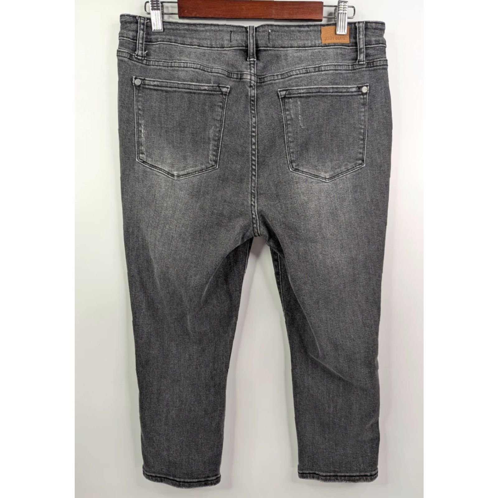 Vintage Judy Blue Jeans Capri 15/32 Skinny High Rise Denim Gray Stone Washed 80s 90s City Bohemian Preppy Size 36" / US 14 / IT 50 - 3 Thumbnail