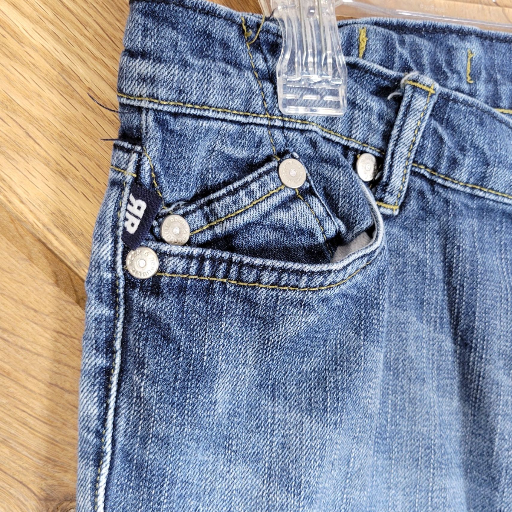 Vintage Rock & Republic Jeans Boots 5-Pocket Denim Blue Size 29 Womens Low Rise 7.5" Rise 31" Inseam Regular Size 29" - 3 Thumbnail