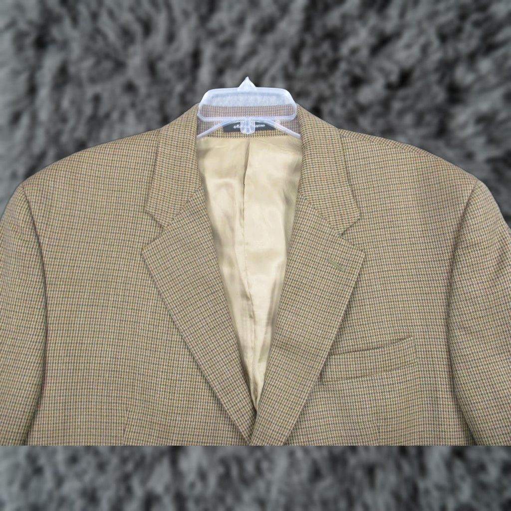 Ralph Lauren Lauren Ralph Lauren Blazer Mens 44R Brown Wool Check Tweed Sport Coat Jacket Size 44R - 1 Thumbnail