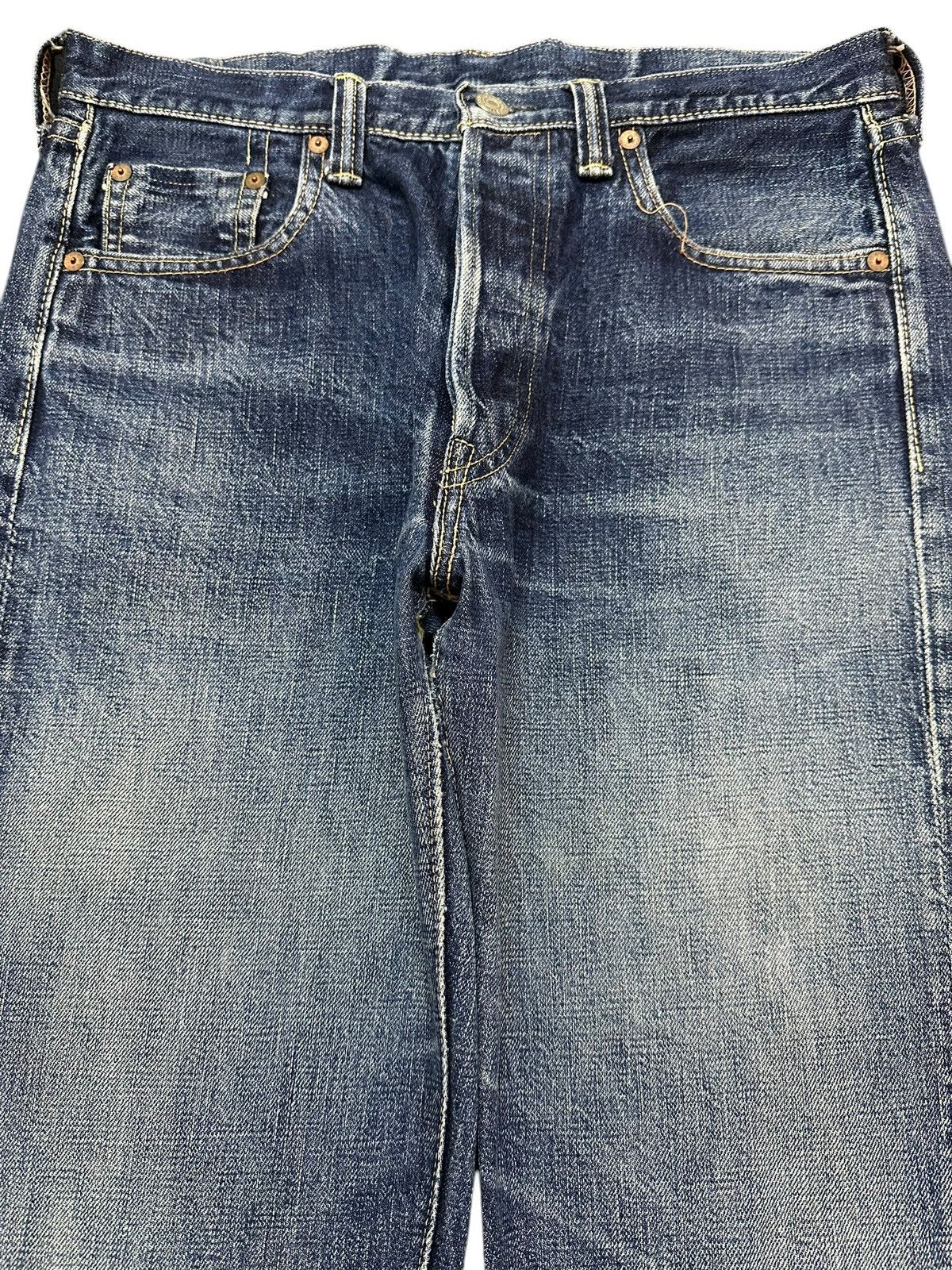 Full Count & Co. Vintage Japan Full Count Blue Faded Wash Wide Leg Jeans Size US 30 / EU 46 - 3 Thumbnail