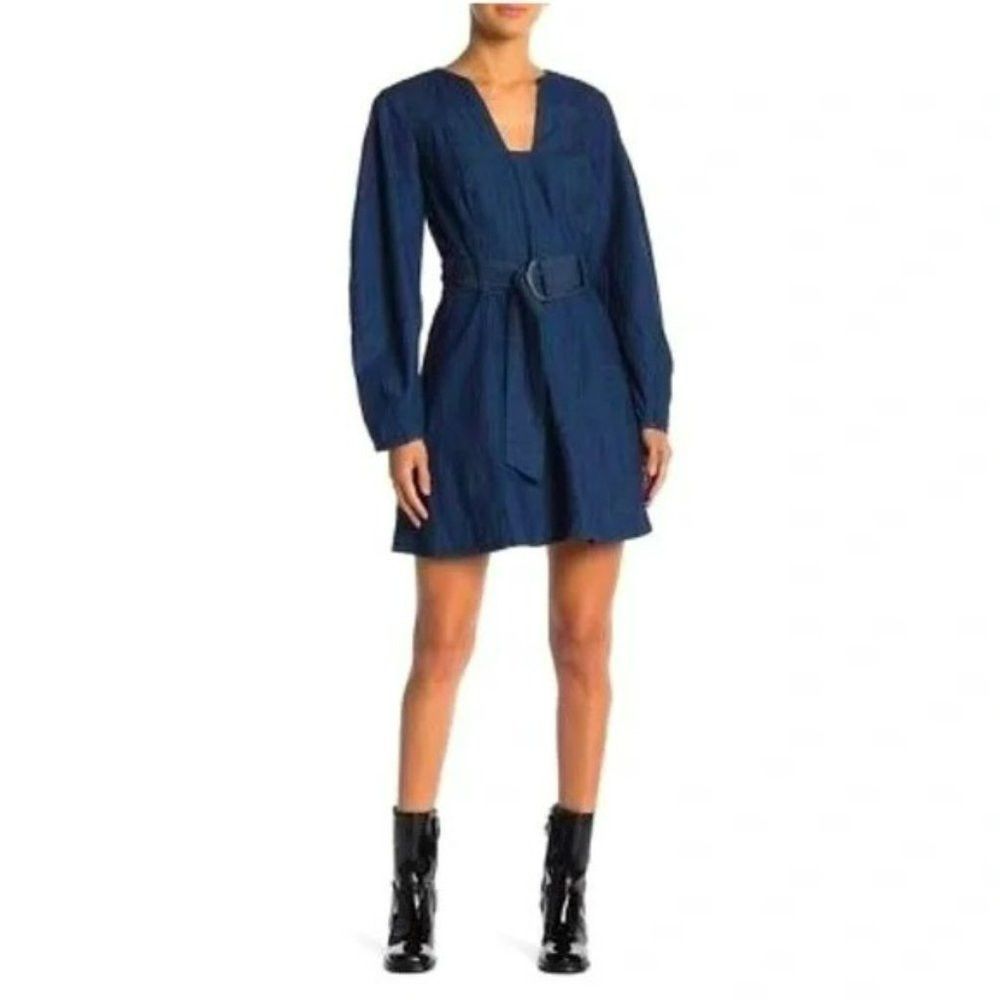 Free People NWT New $148 Free People Karmen Denim Puff Sleeve Dress Siz Size S / US 4 / IT 40 - 2 Thumbnail