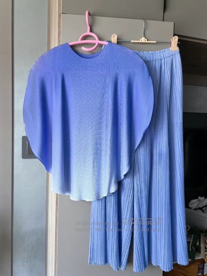 Issey Miyake Issey Miyake size:3 Light Blue-Purple Trousers Size 31" - 4 Thumbnail