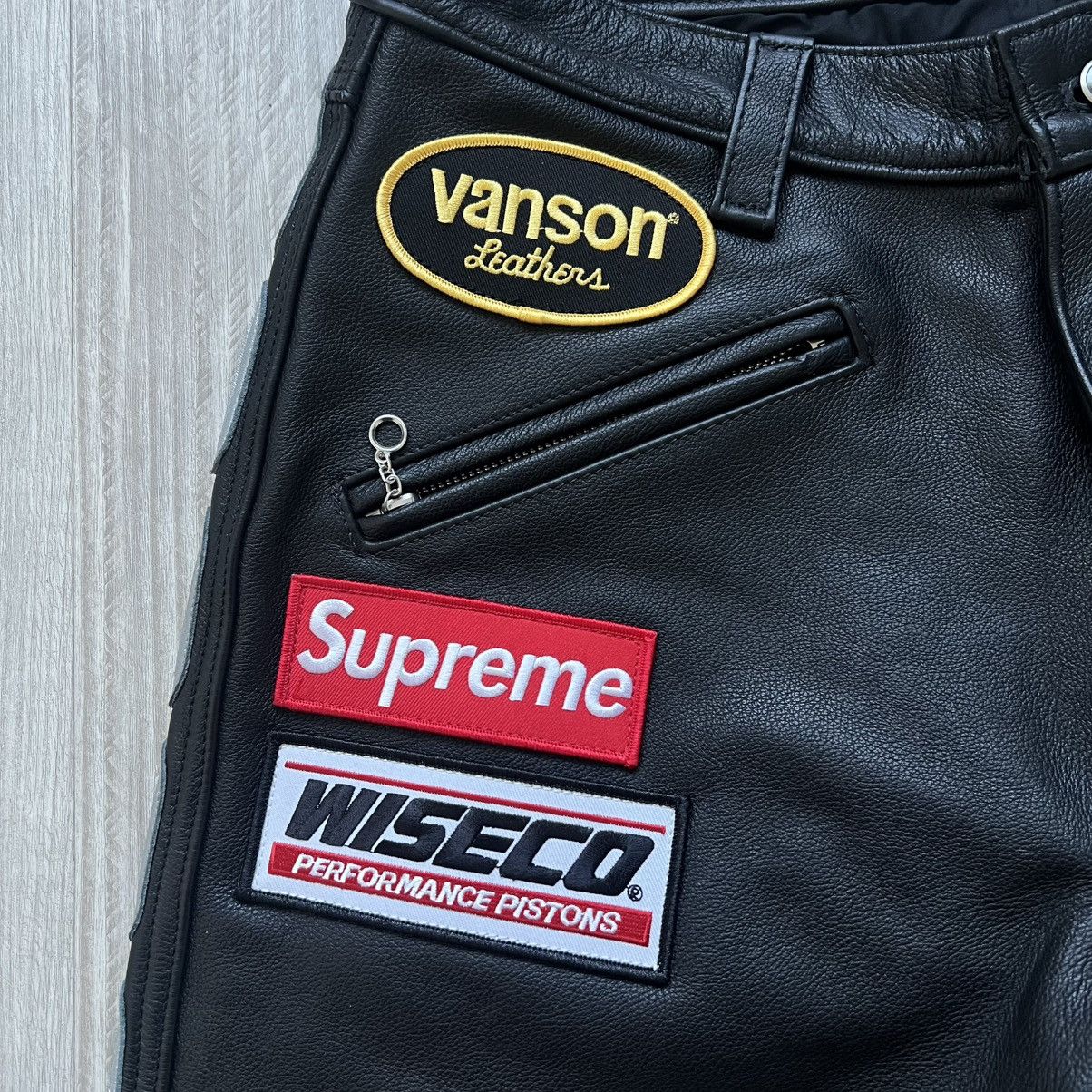Supreme × Vanson Leathers Supreme x Vanson Ghost Rider Leather Pants (Black) Size US 32 / EU 48 - 6 Thumbnail