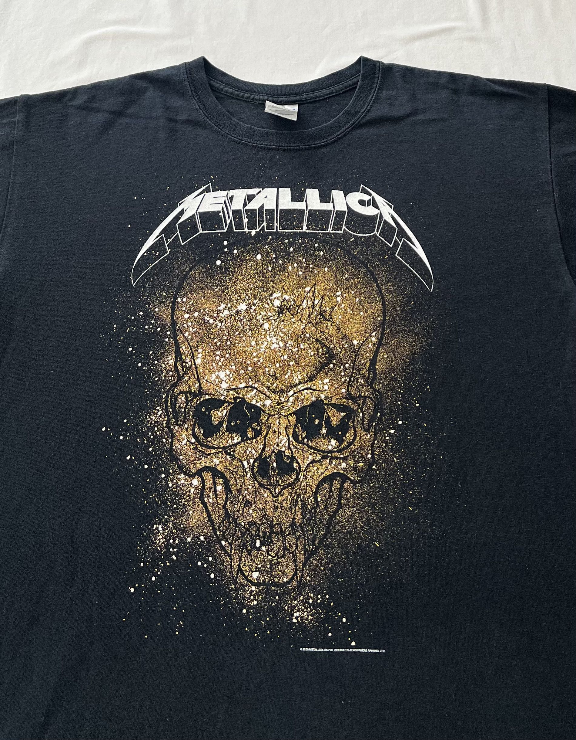 Band Tees Vintage 2008 Metallica Skull Rock Band Black T-shirt Size US L / EU 52-54 / 3 - 3 Thumbnail