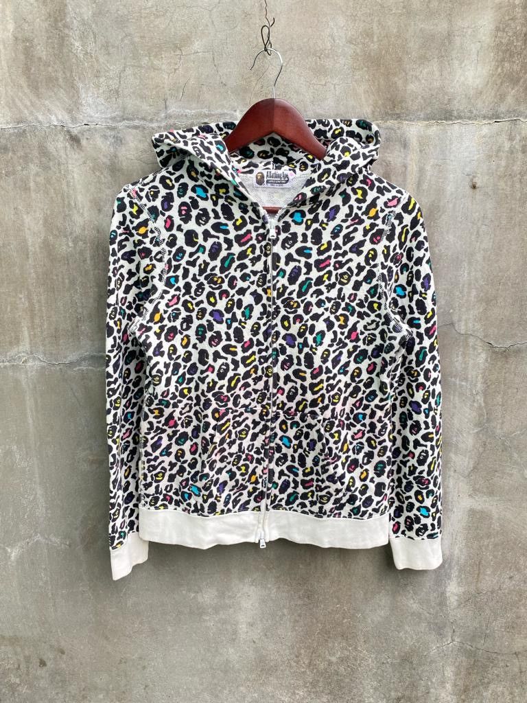 image of Bape Leopard Camo Hoodie in White, Women's (Size XS)