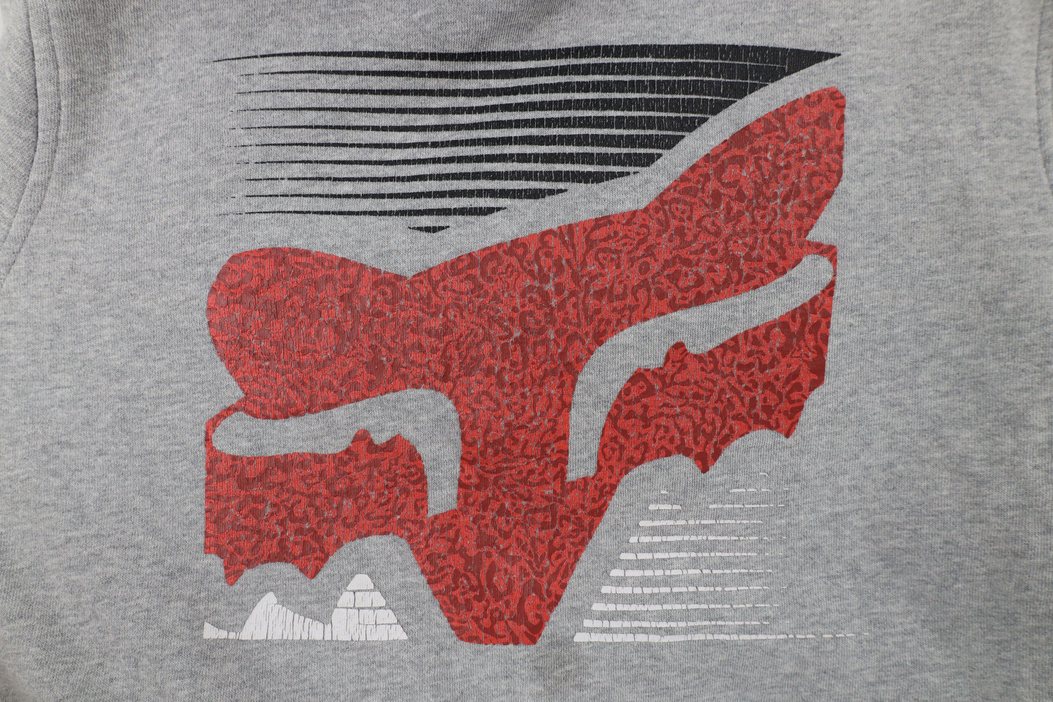 Fox Racing × Vintage Vintage Fox Racing Big Logo Hoodie Sweatshirt Heather Gray Size US S / EU 44-46 / 1 - 6 Thumbnail