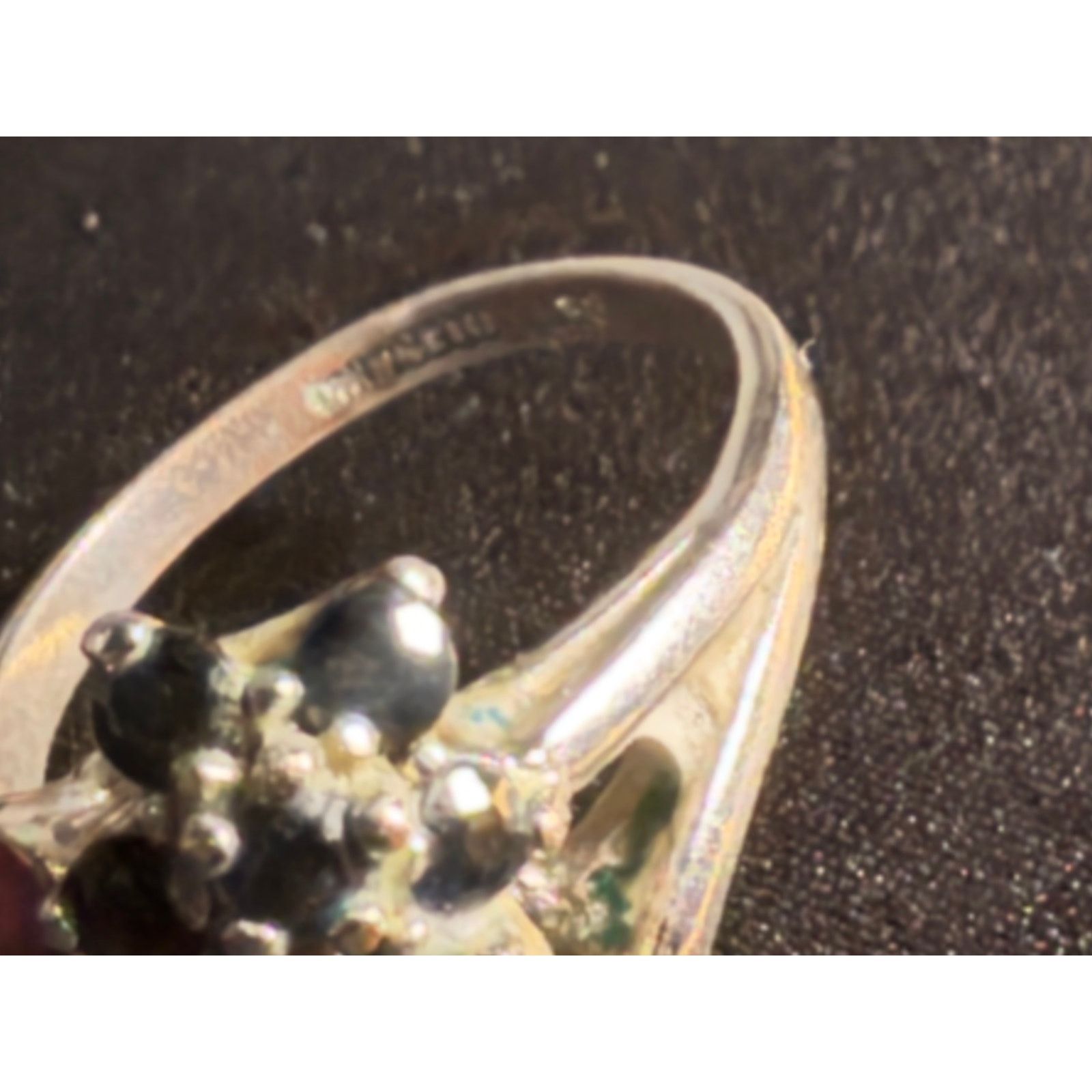Other Sterling Signed Beta Ruby, Sapphire, Emerald Flower Ring Size ONE SIZE - 4 Thumbnail