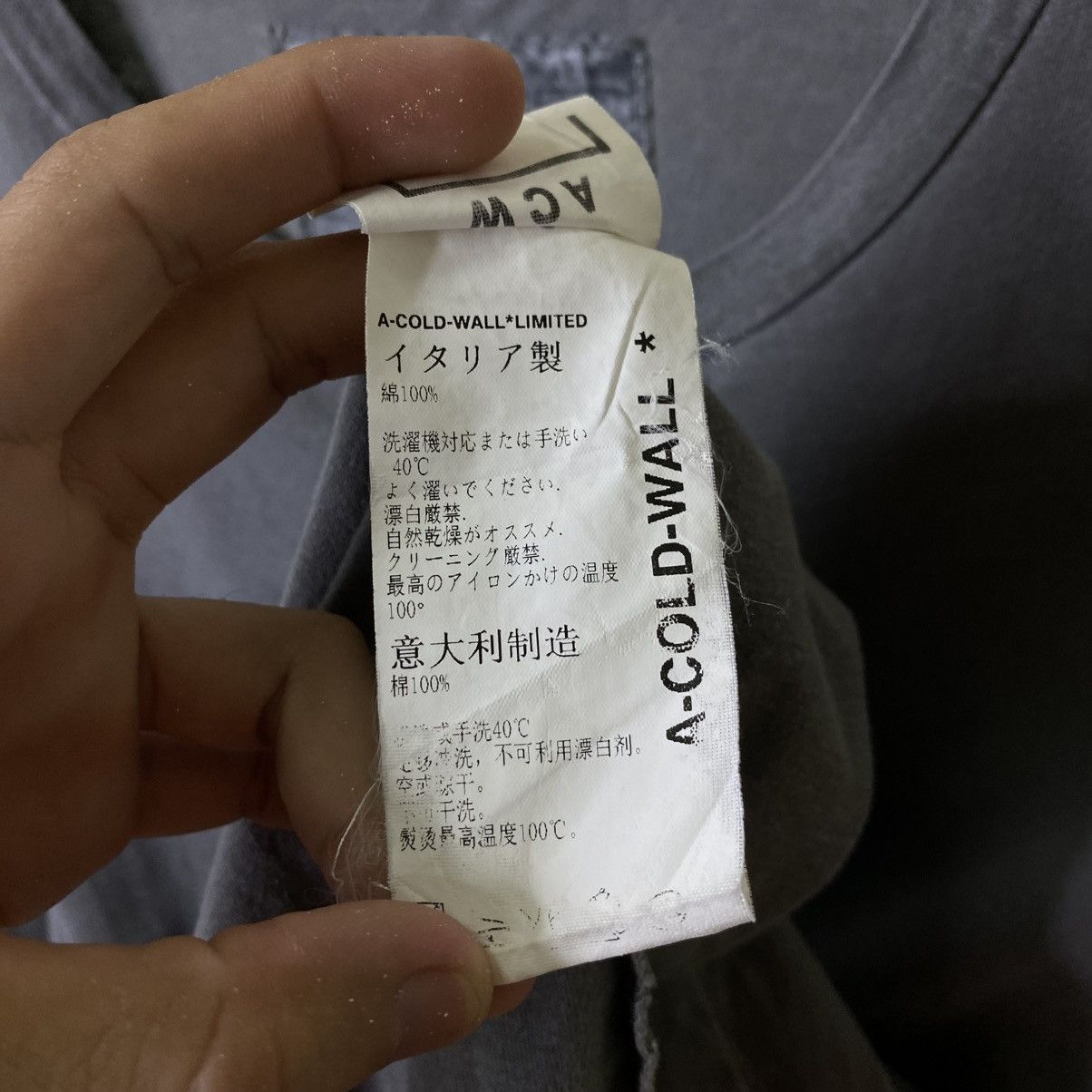 A-COLD-WALL* ACW Graphic Grey Tee Size US XL / EU 56 / 4 - 5 Thumbnail