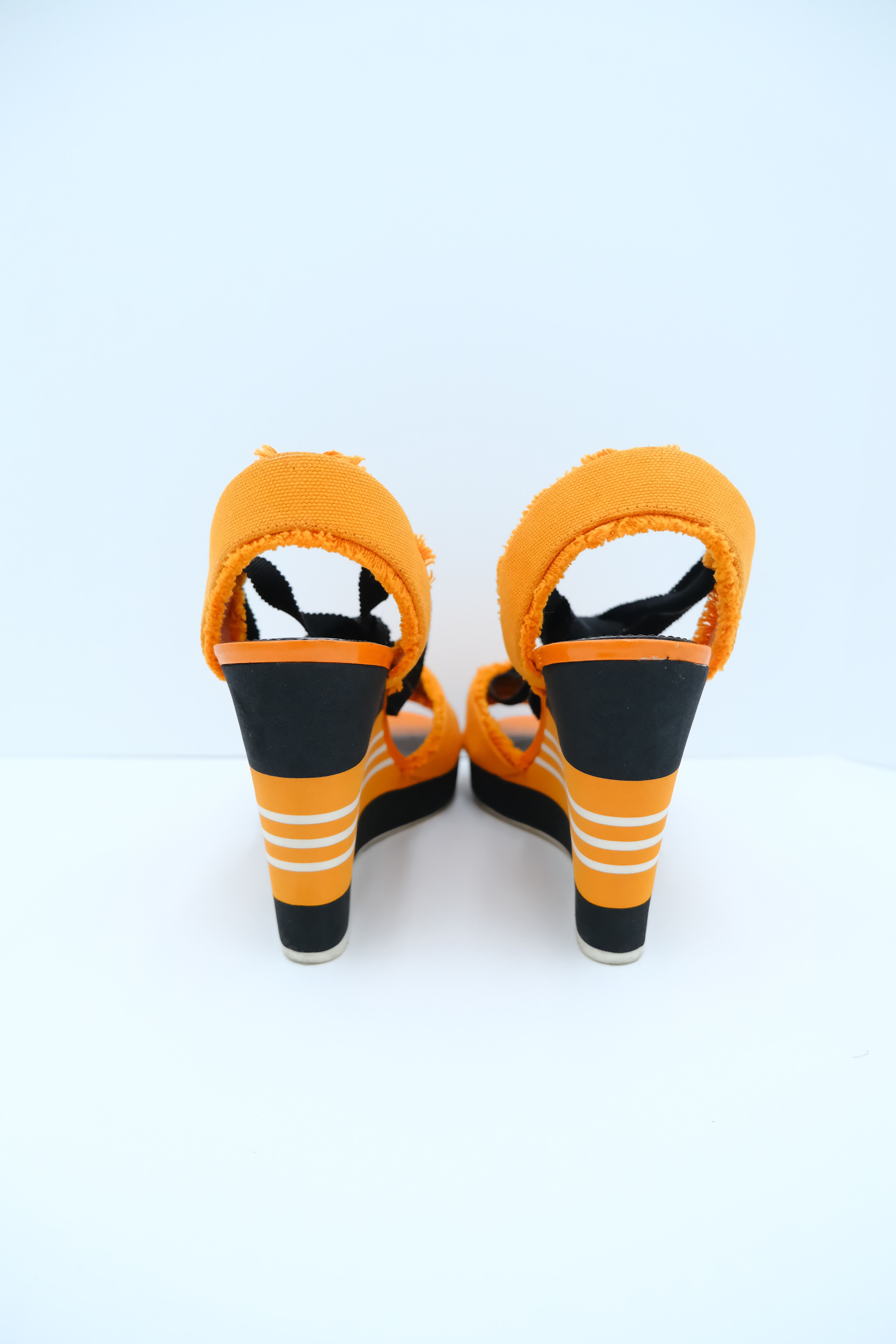 Prada Prada Sport Orange Striped Lace Up Espadrilles Size US 8.5 / IT 38.5 - 4 Thumbnail