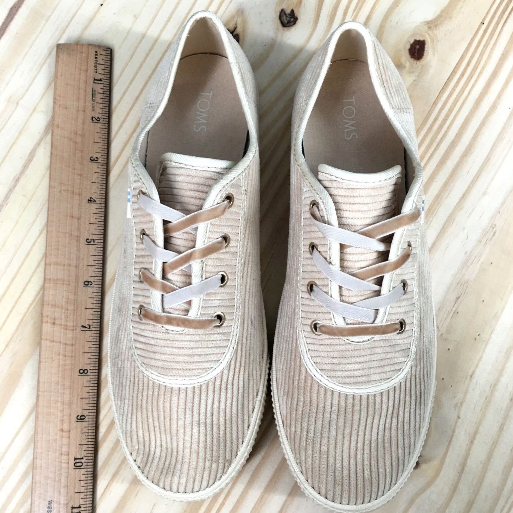 Toms TOMS Shoes Womens 7.5 Carmel Corduroy Beige Low Top Sneakers Casual Size M / US 6-8 / IT 42-44 - 7 Thumbnail