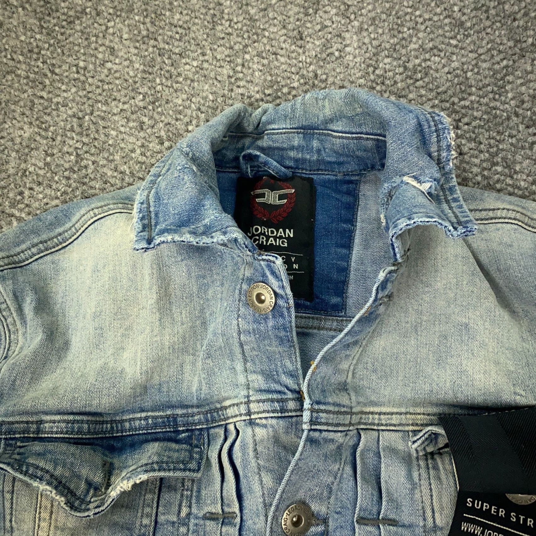 Jordan Craig VINTAGE Jordan Craig Denim Jacket Men Medium Blue Faded Distressed Biker Grunge 90s Casual Size US M / EU 48-50 / 2 - 3 Thumbnail