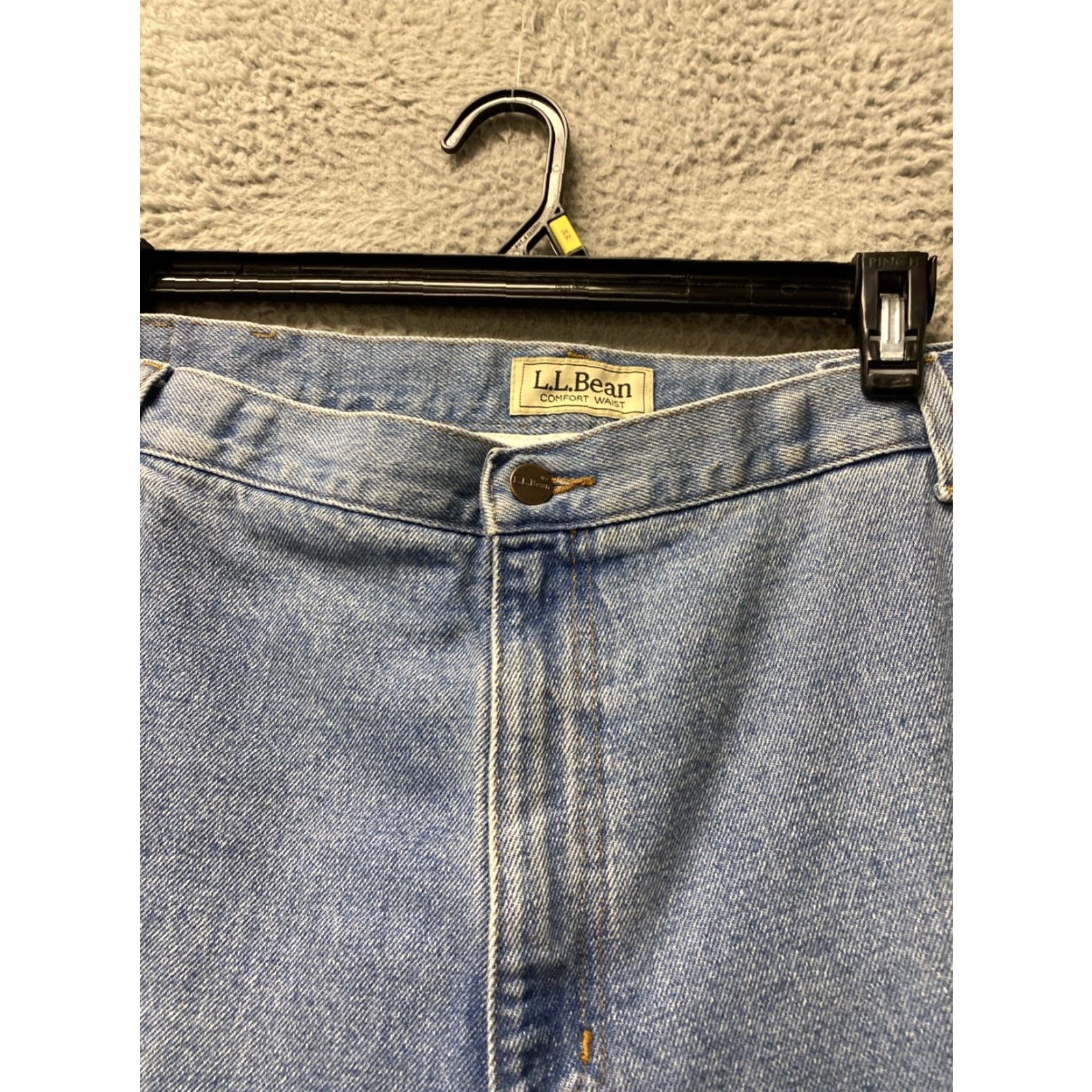 Vintage LL Bean Jeans Denim Comfort Waist Straight Leg 46x29 46x29.5 Regular Men Blue Cotton Denim 29.5in Inseam Straight Classic 0367 Size US 30 / EU 46 - 2 Thumbnail